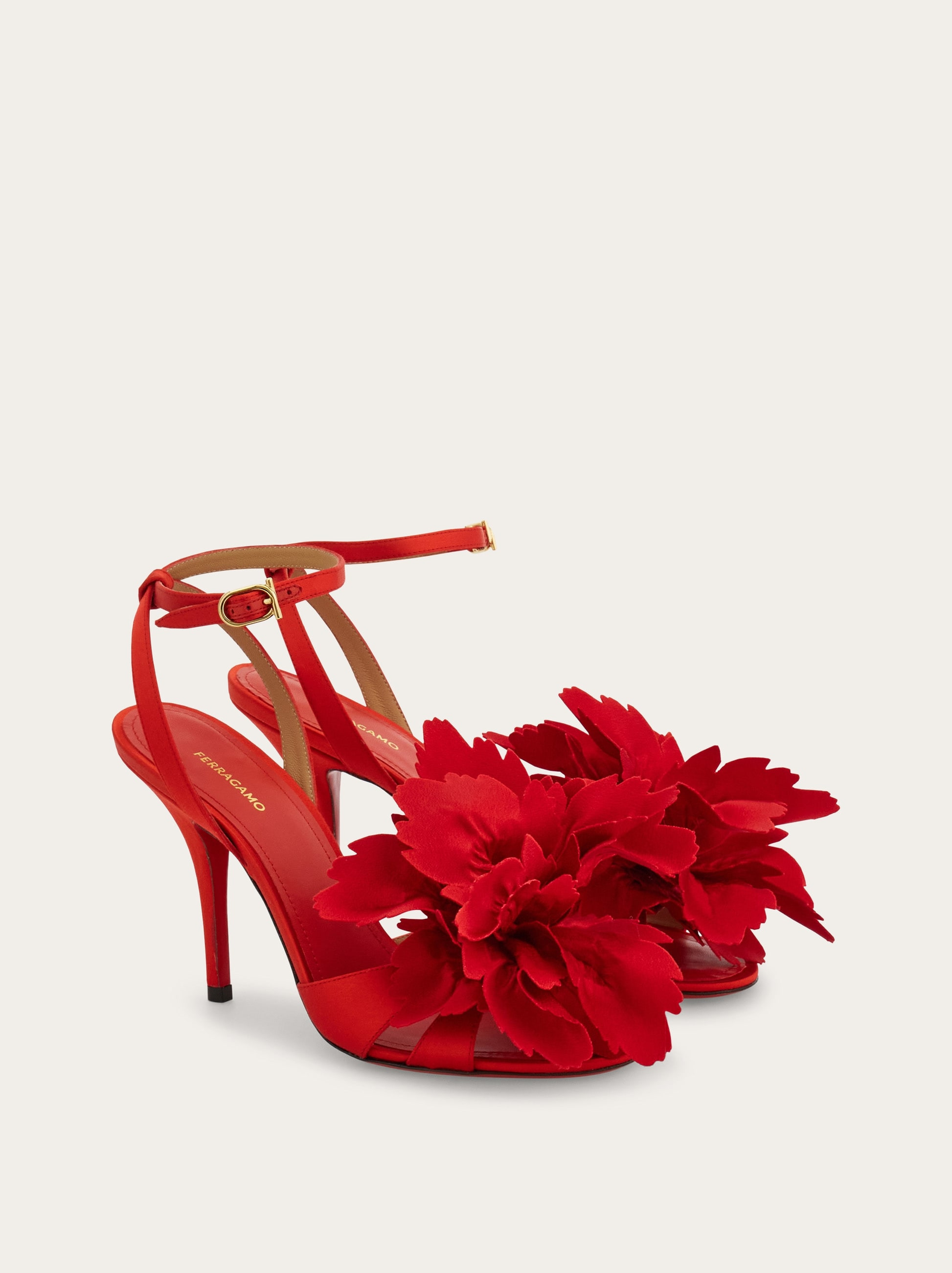 Flower embellished high heel sandal - 2