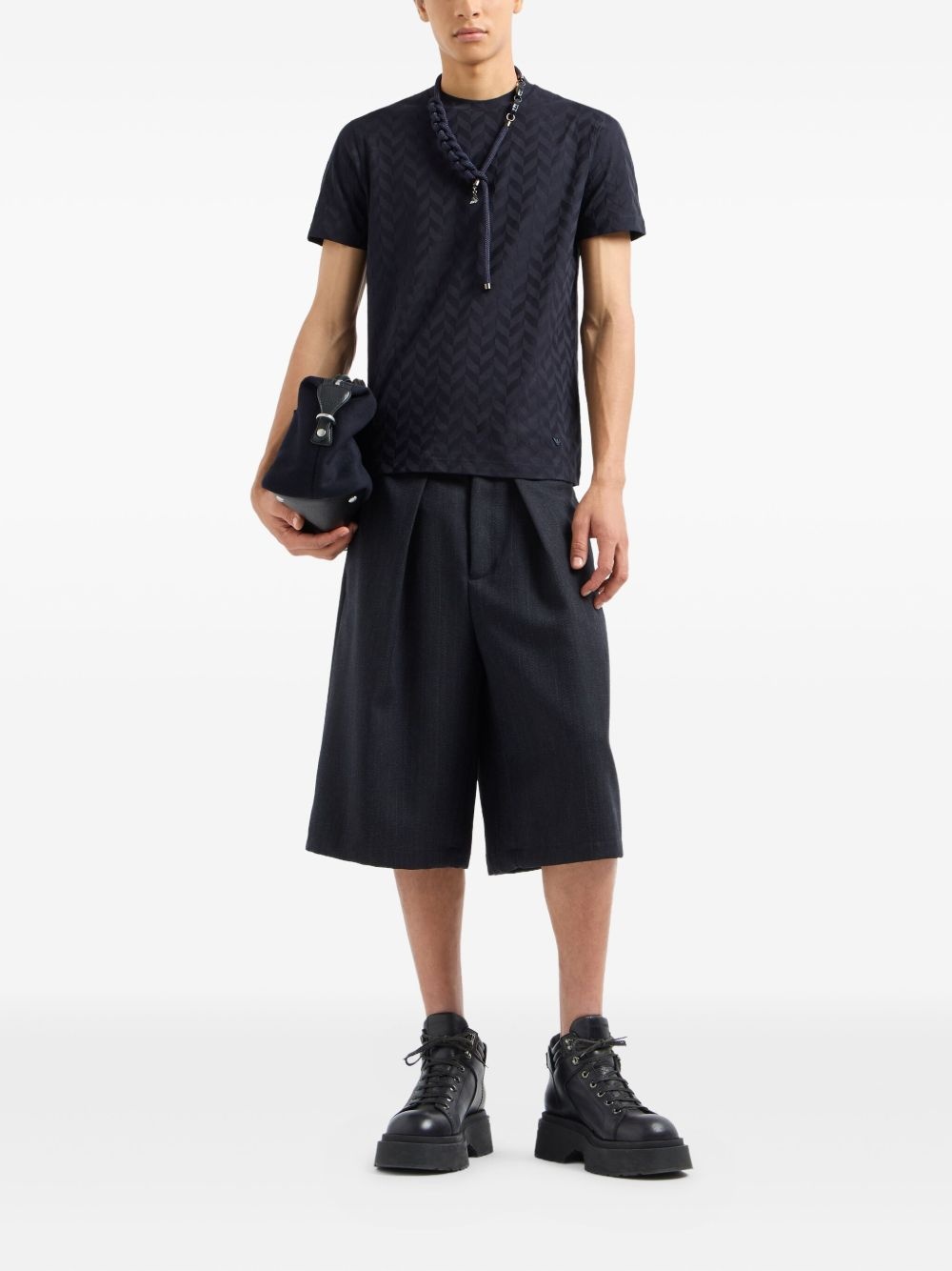 herringbone-pattern T-shirt - 2