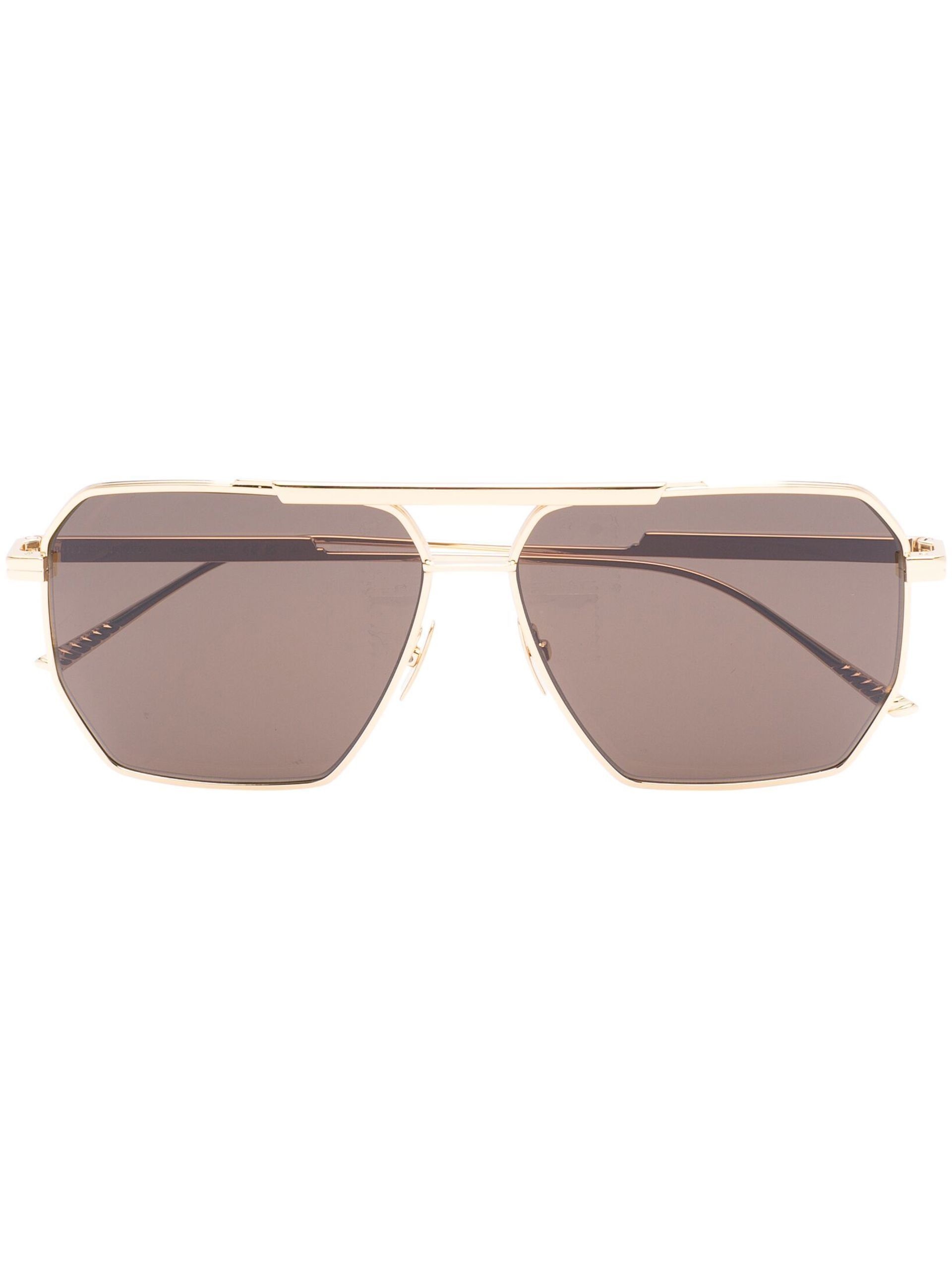 Gold-Tone Pilot Frame Sunglasses - 1
