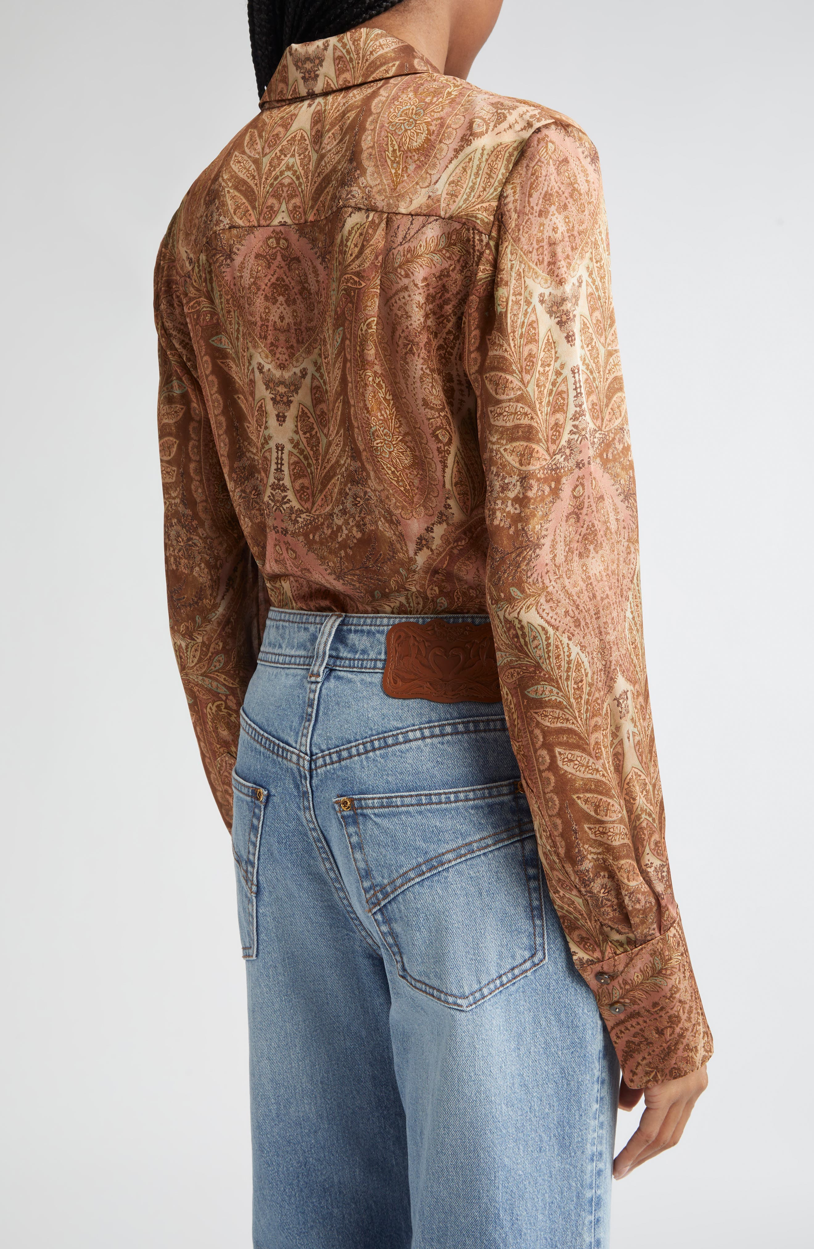 Zimmermann Hypnotic Silk Button-Up Shirt in Cream Paisley at Nordstrom - 2