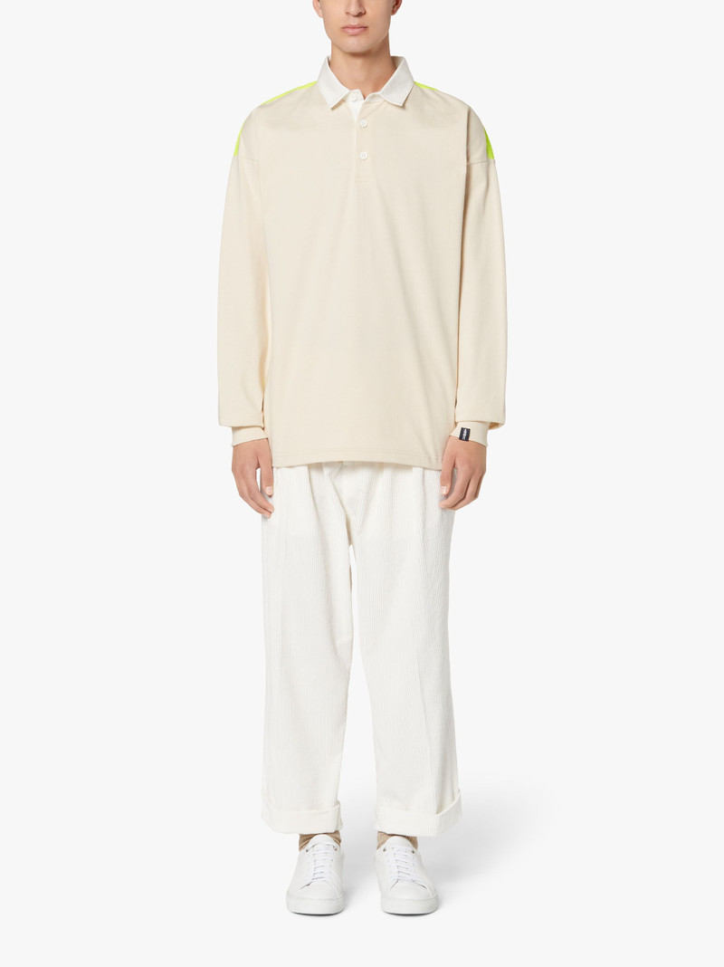 Mackintosh BONE WHITE X YELLOW COTTON RUGBY SHIRT | GJM-201 outlook