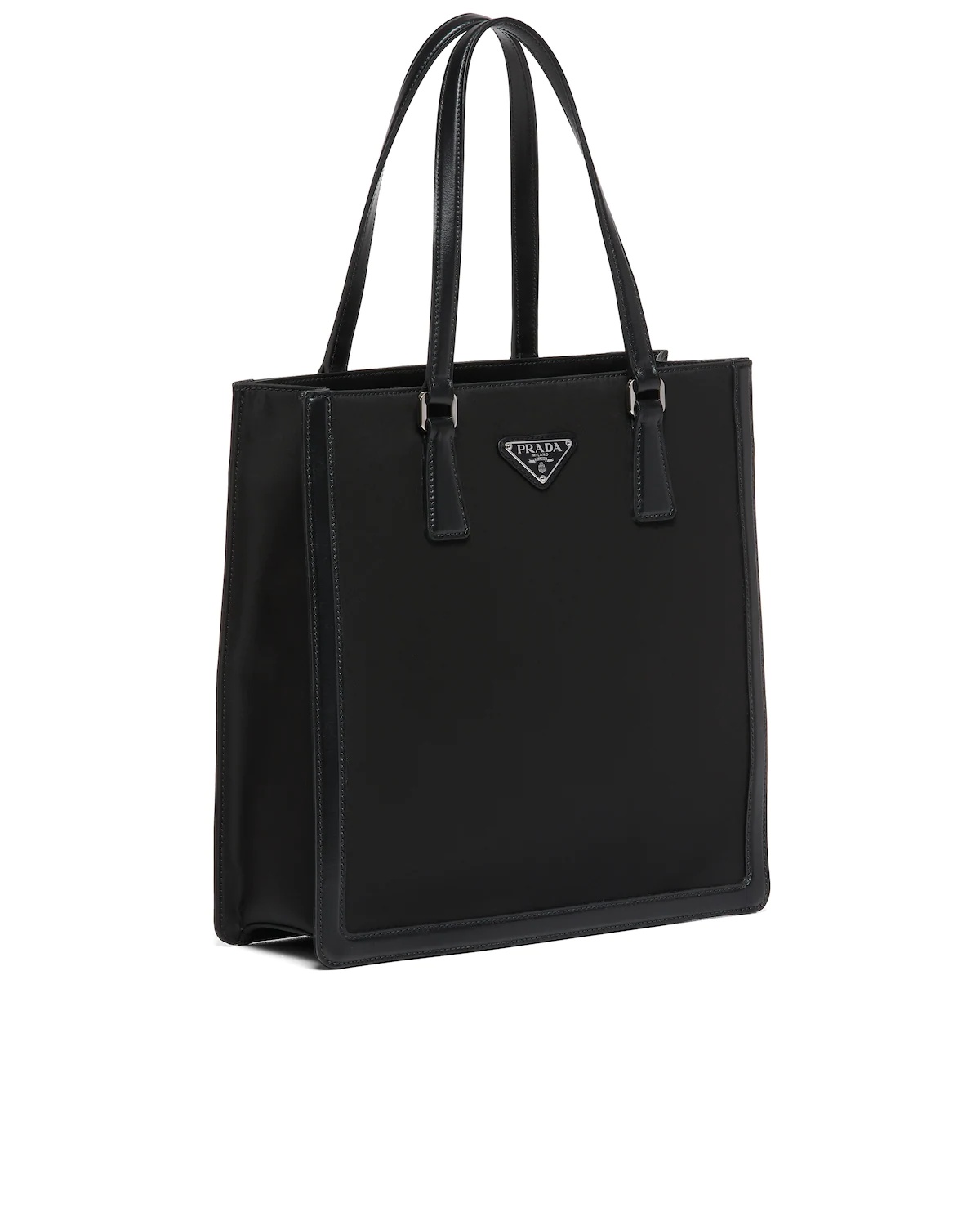 Leather and nylon tote bag - 3