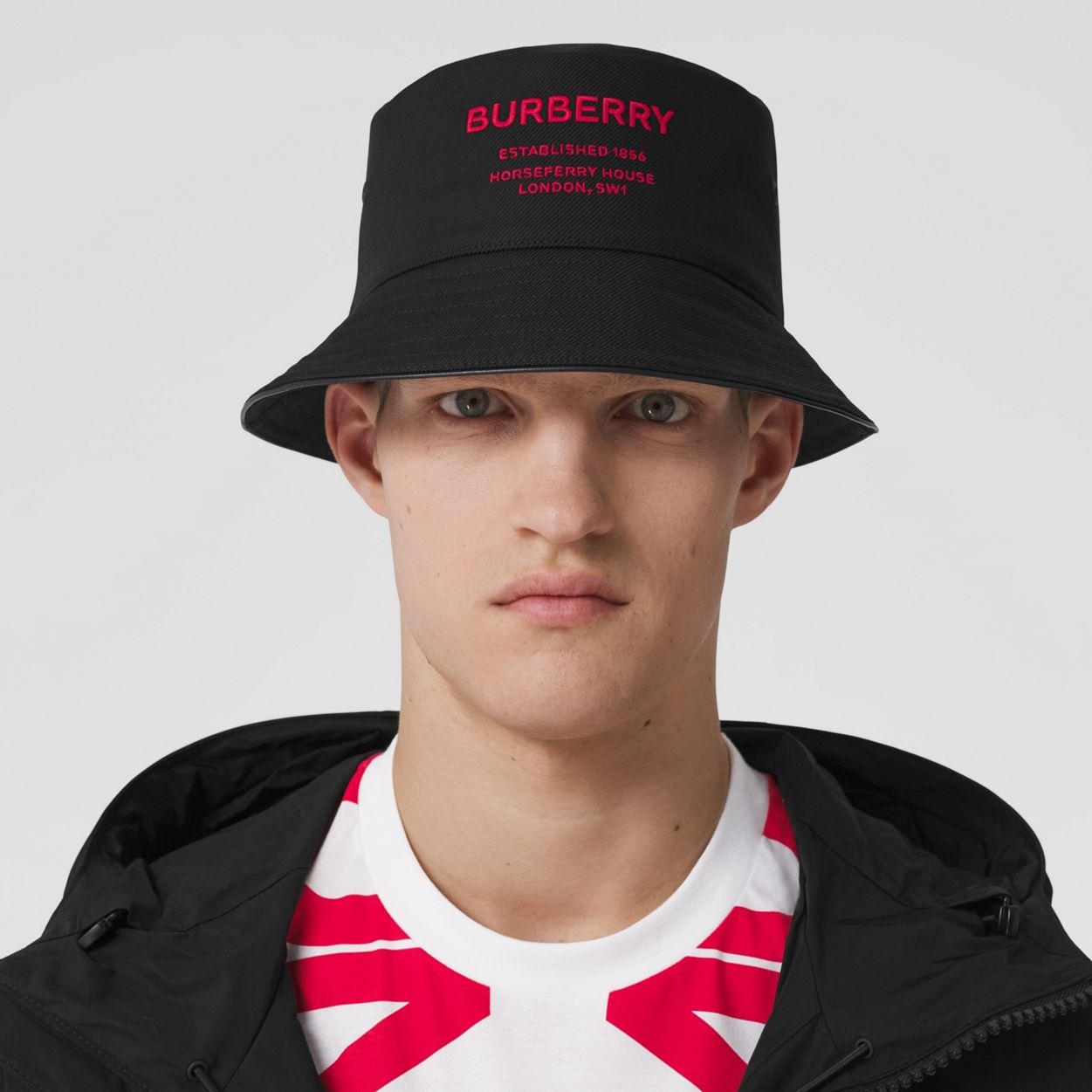Horseferry Motif Cotton Bucket Hat - 3