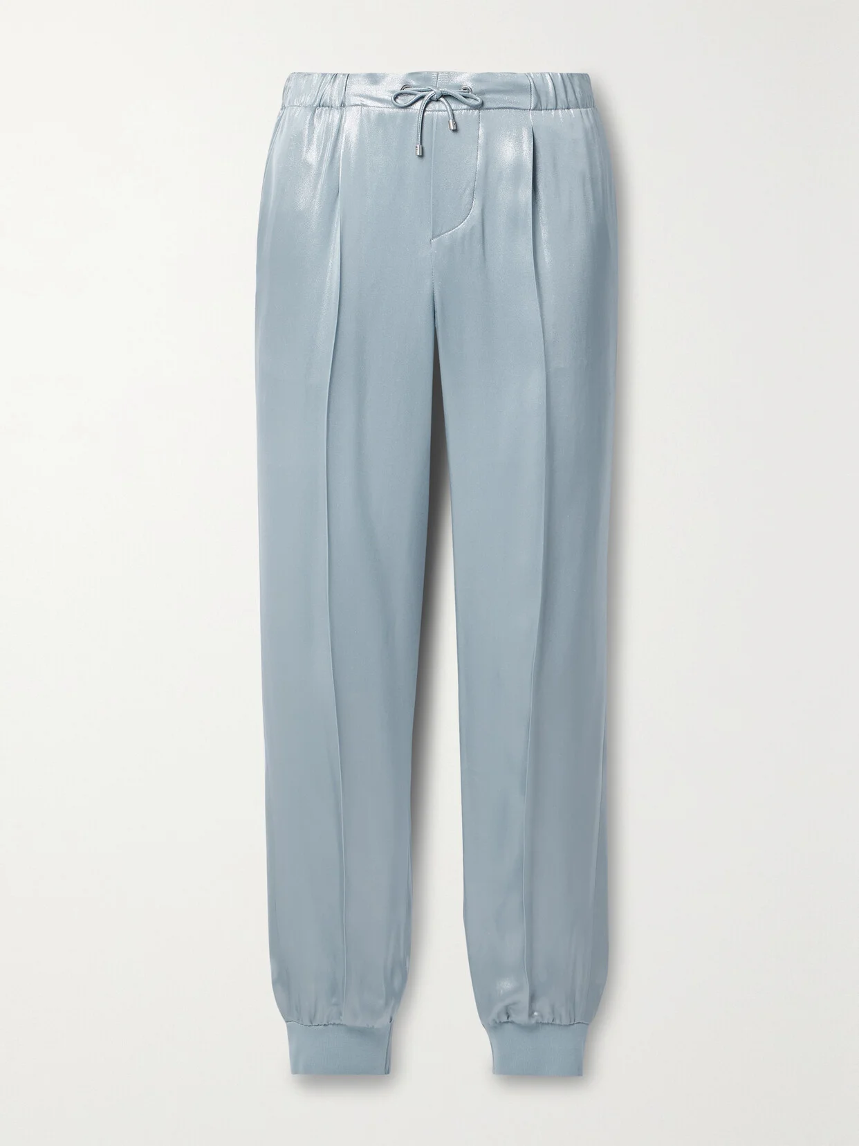 Arsenia Pleated Lamé Tapered Track Pants - 1