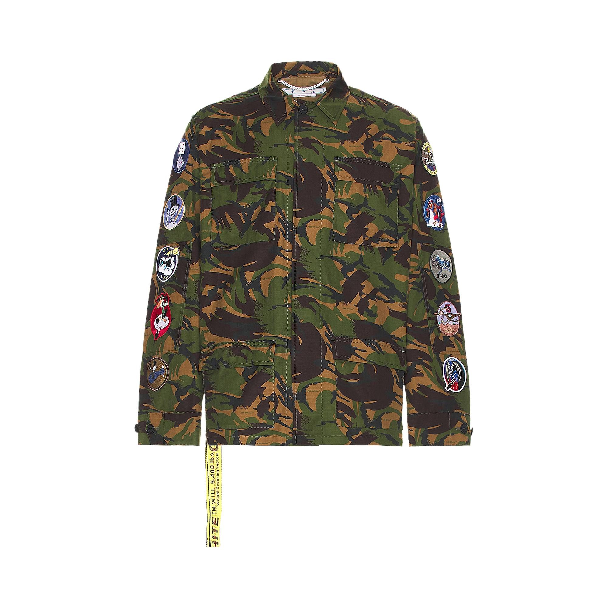 Off-White Camo Patch Field Jacket 'Army Green' - 1