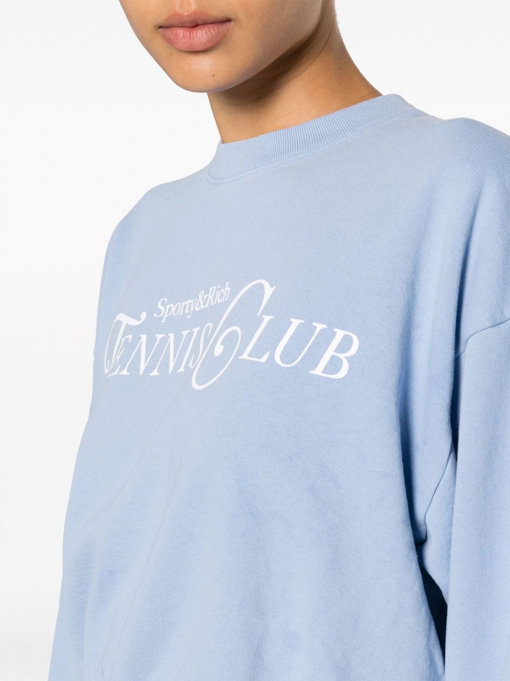 slogan-print cropped sweatshirt - 5