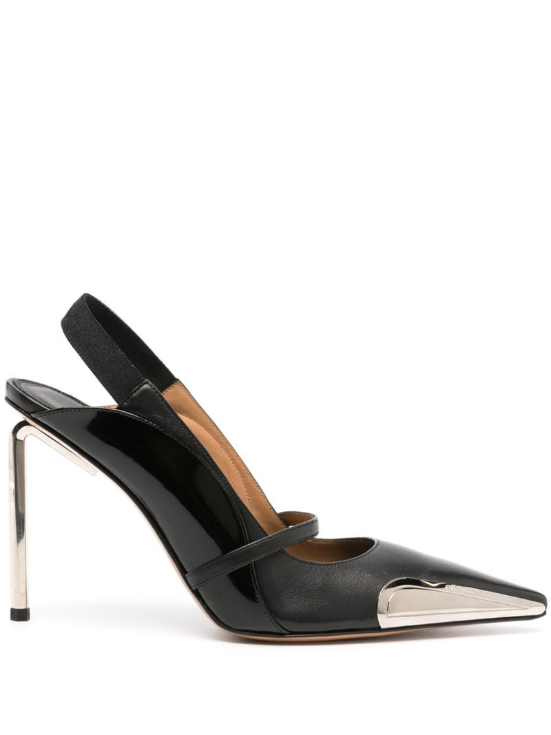 Allen 100mm leather slingback pumps 1
