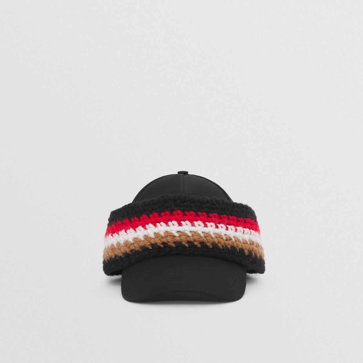 Cotton Baseball Cap with Crochet Knit Headband - 1