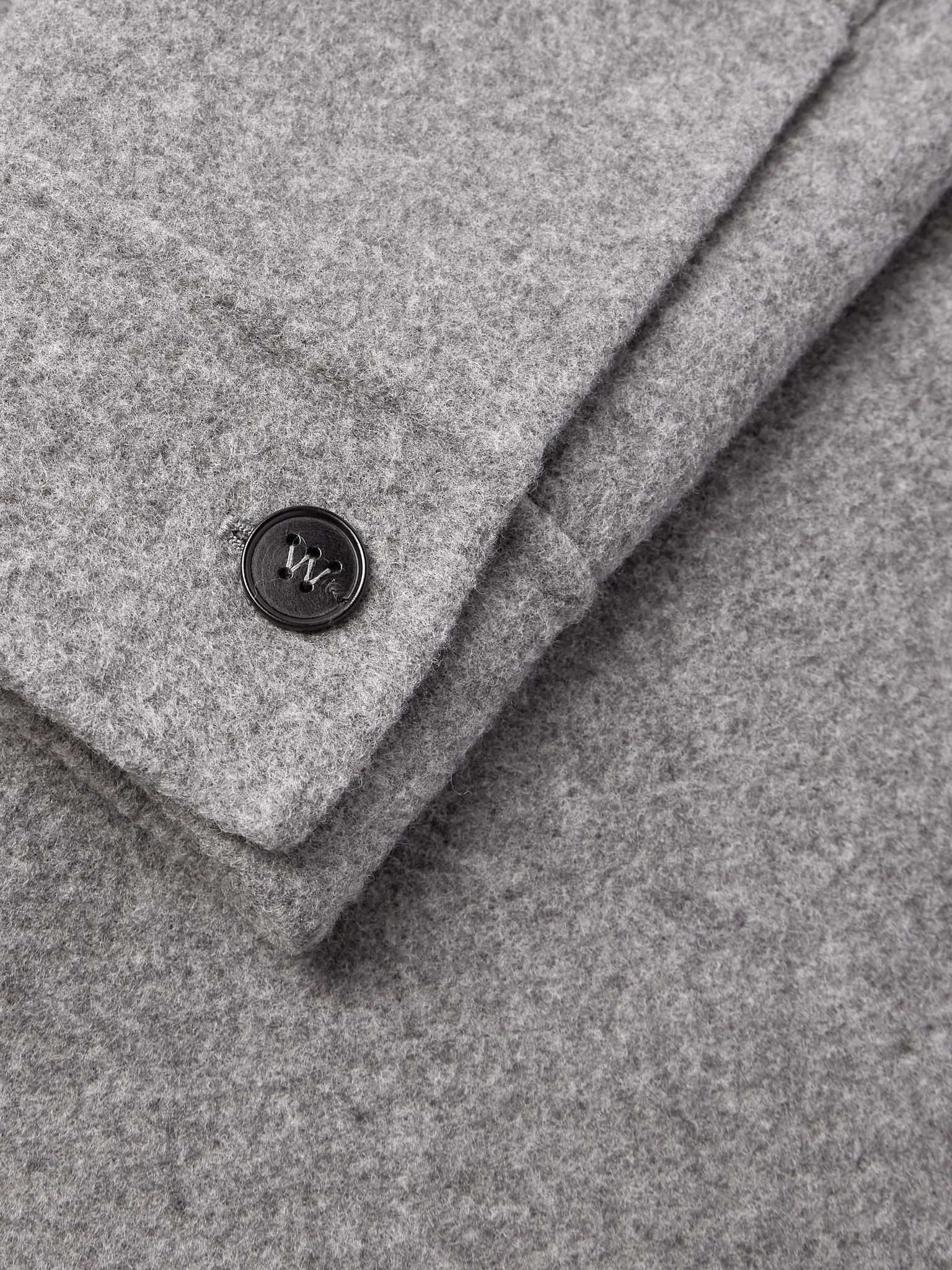 Virgin Wool-Flannel Overshirt Gray - 6