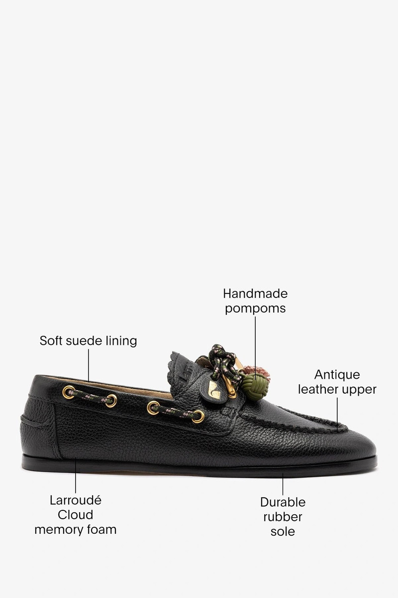 Cyprus Boat Shoe Black Leather 6