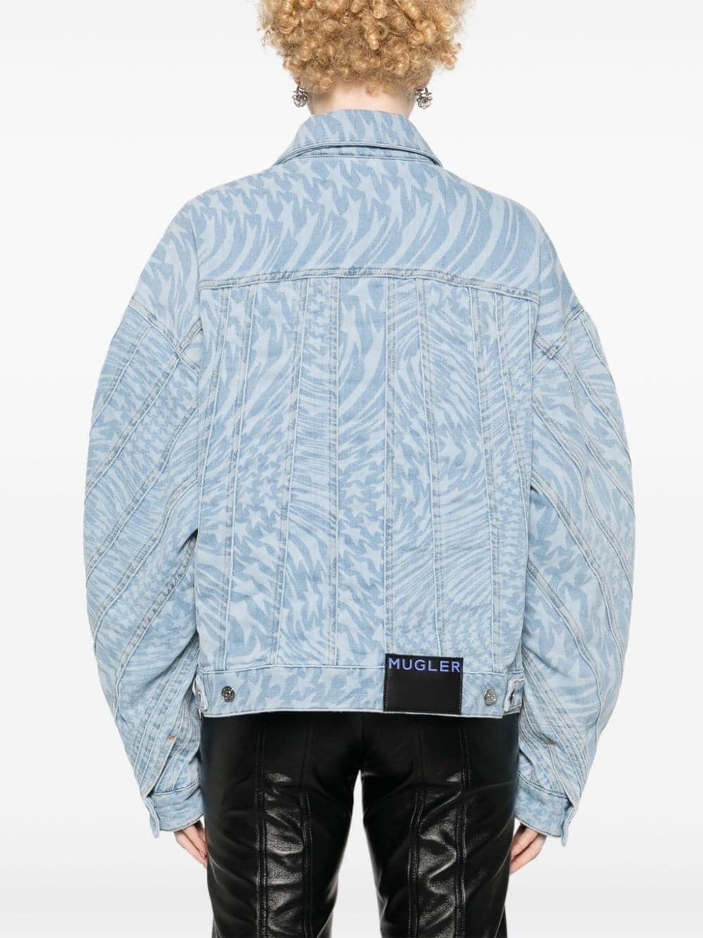 star-print denim jacket - 4