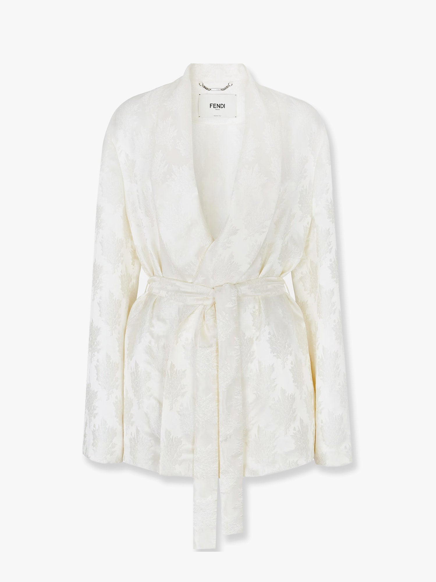 Fendi Jacquard Silk Blazer With Floral Motif - 1