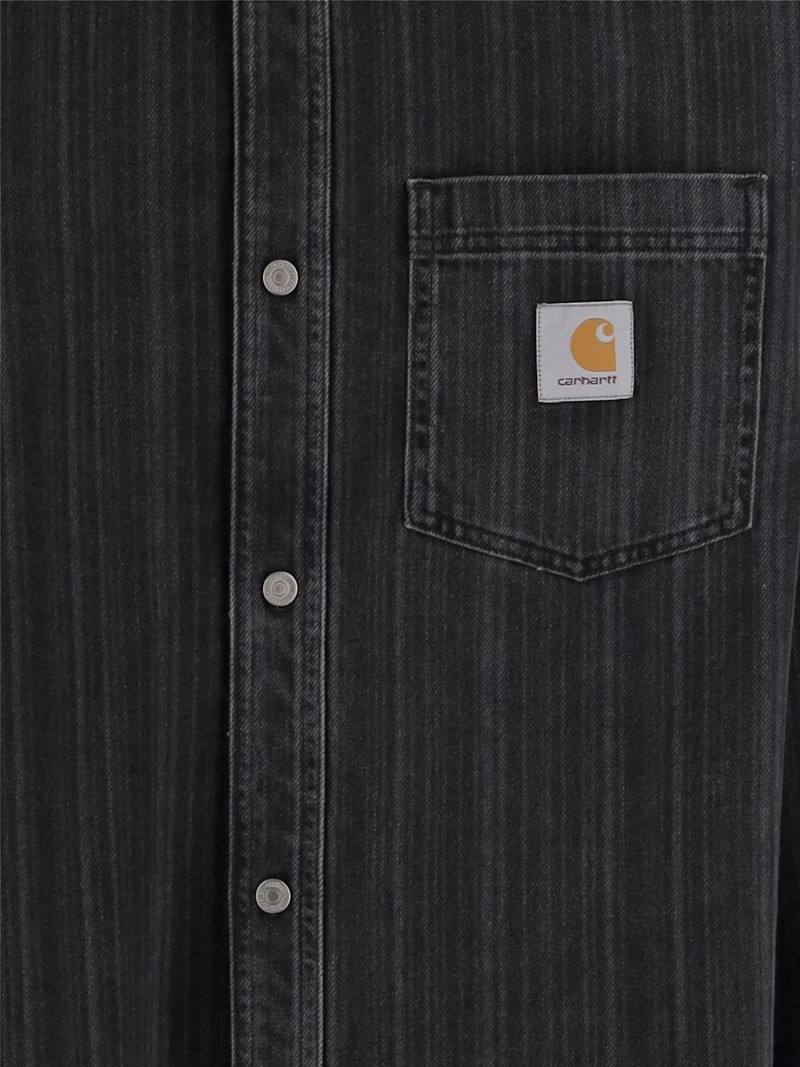 stripe-pocket cotton shirt 3