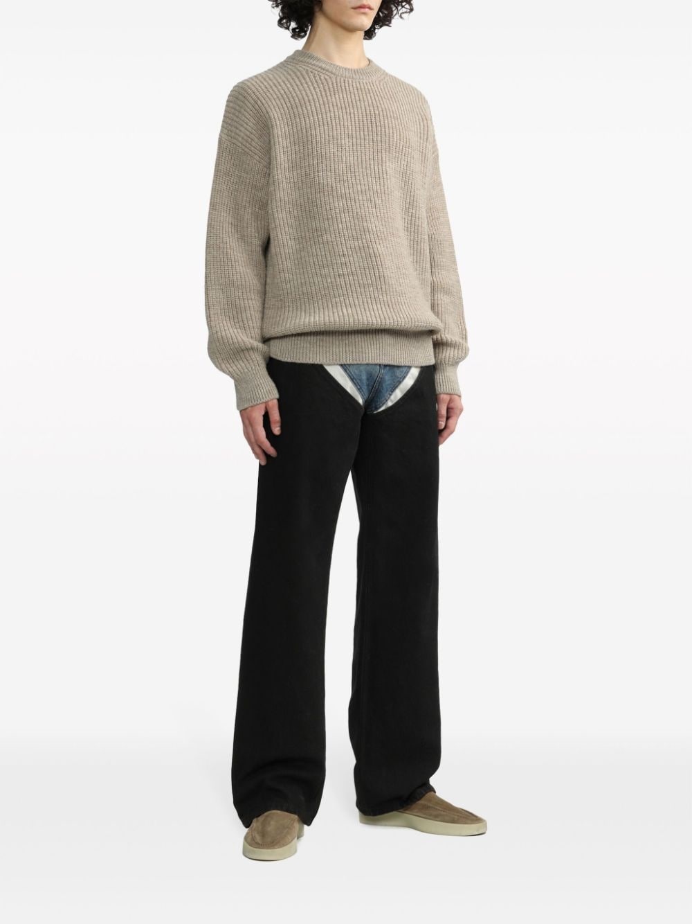colour-block cutout jeans - 2