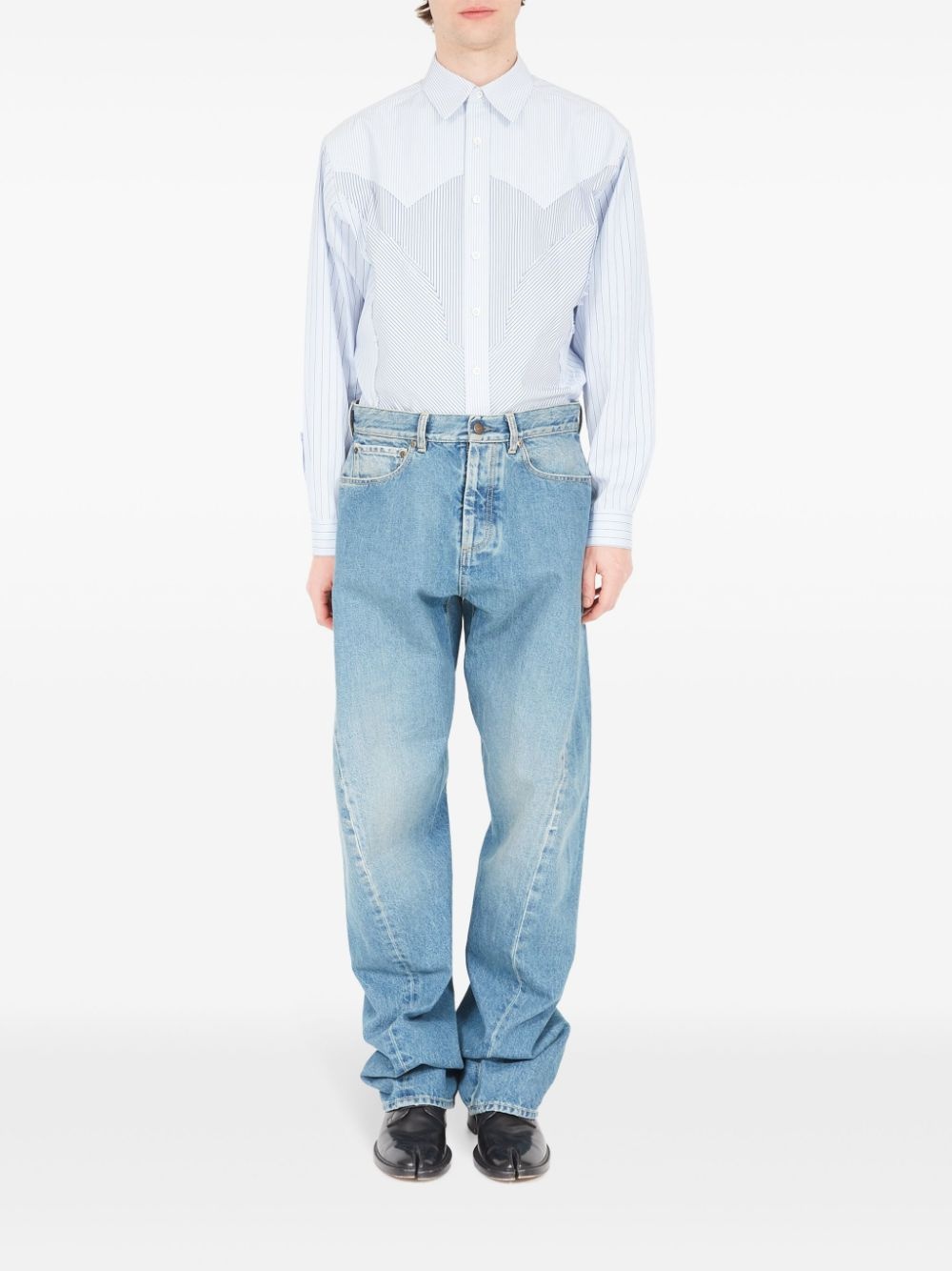 seam-detail tapered jeans - 2