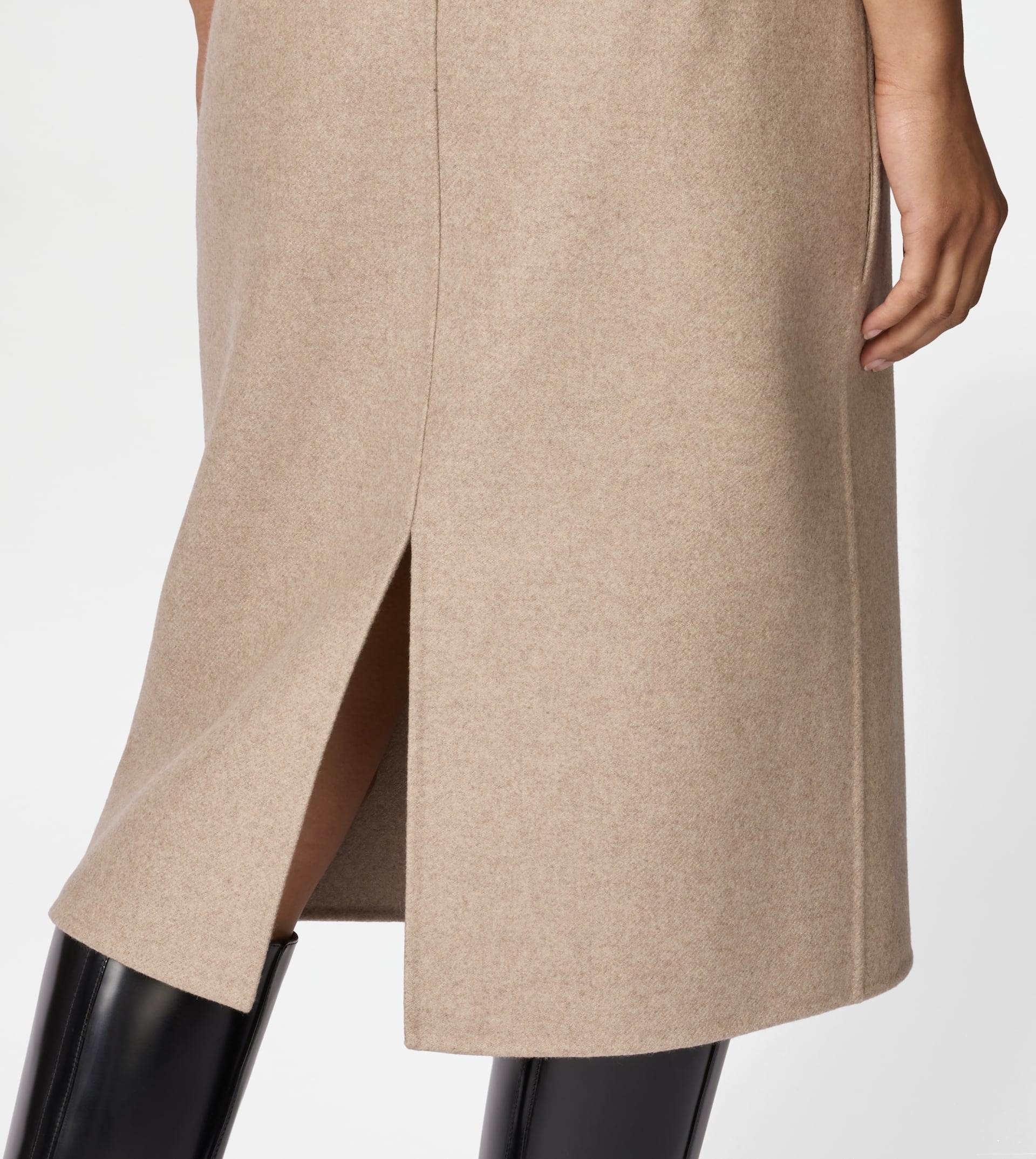 SKIRT IN DOUBLE CASHMERE - BEIGE - 6