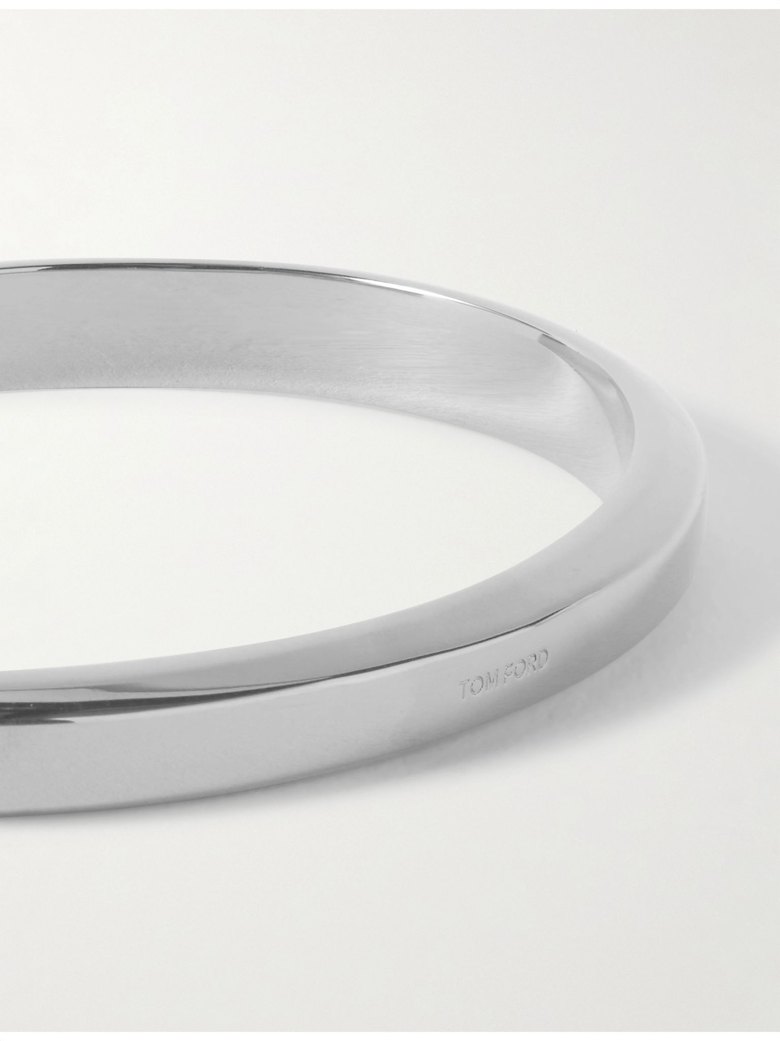 Logo-Engraved Burnished Silver-Tone Cuff Silver - 4