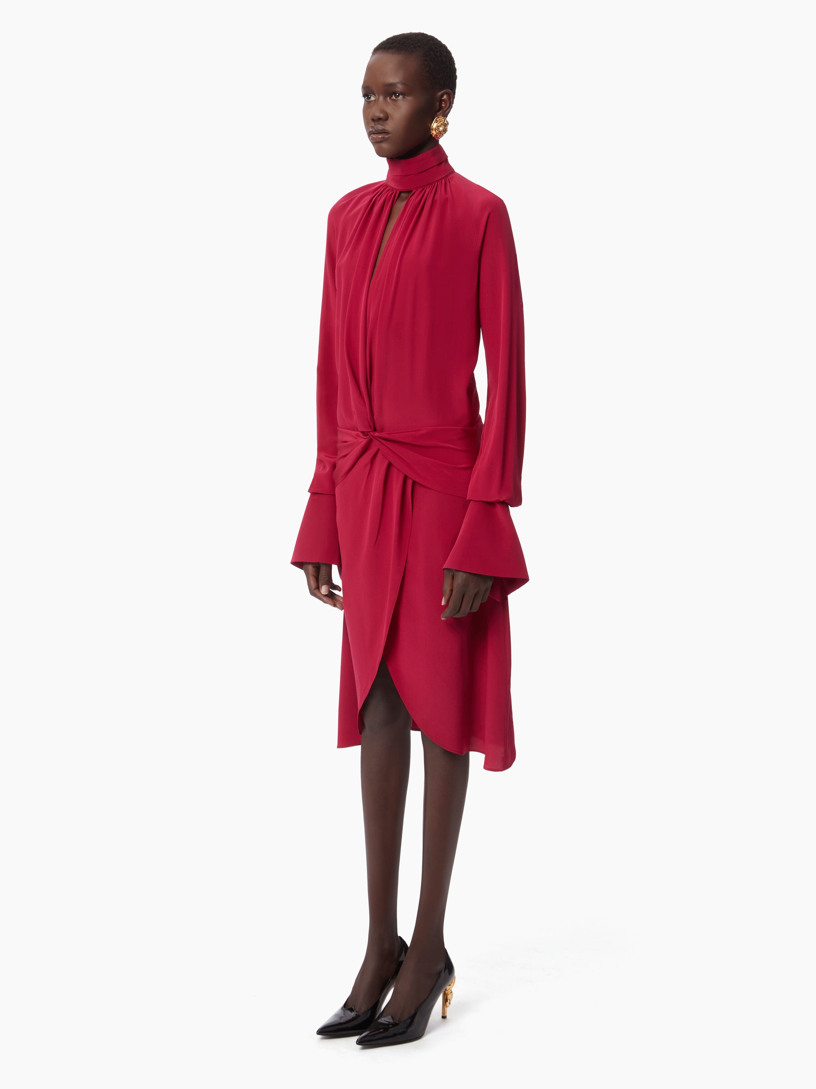 HIGH NECK MIDI DRESS - 2
