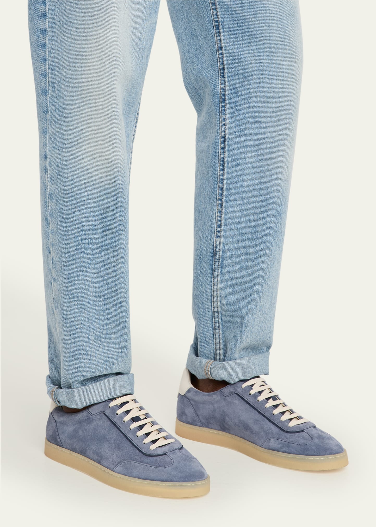 Men's Suede T-Toe Low-Top Sneakers - 2