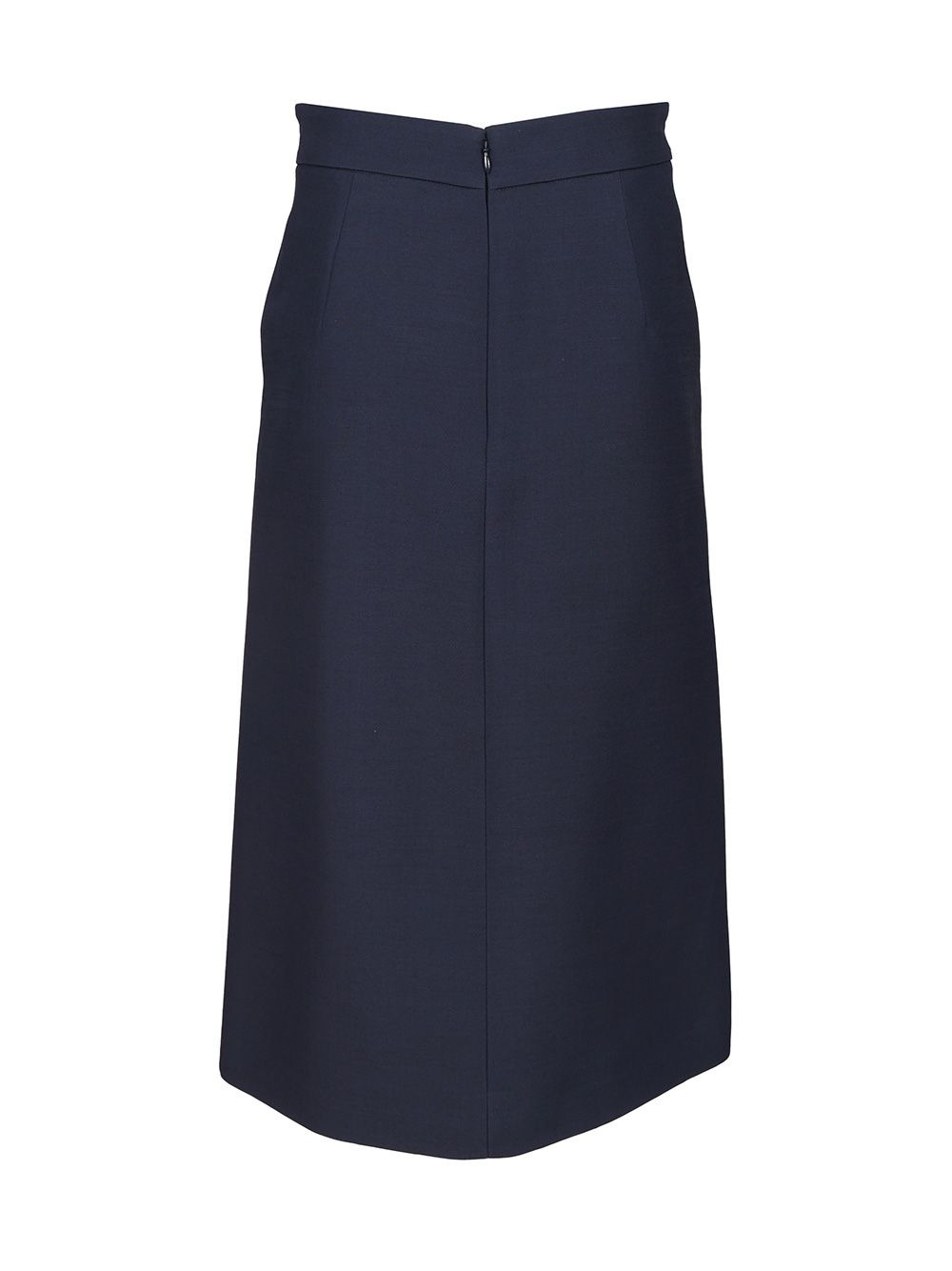 Skirt - With Leather Details | Solid | Crepe Couture Skirts Blue - 2