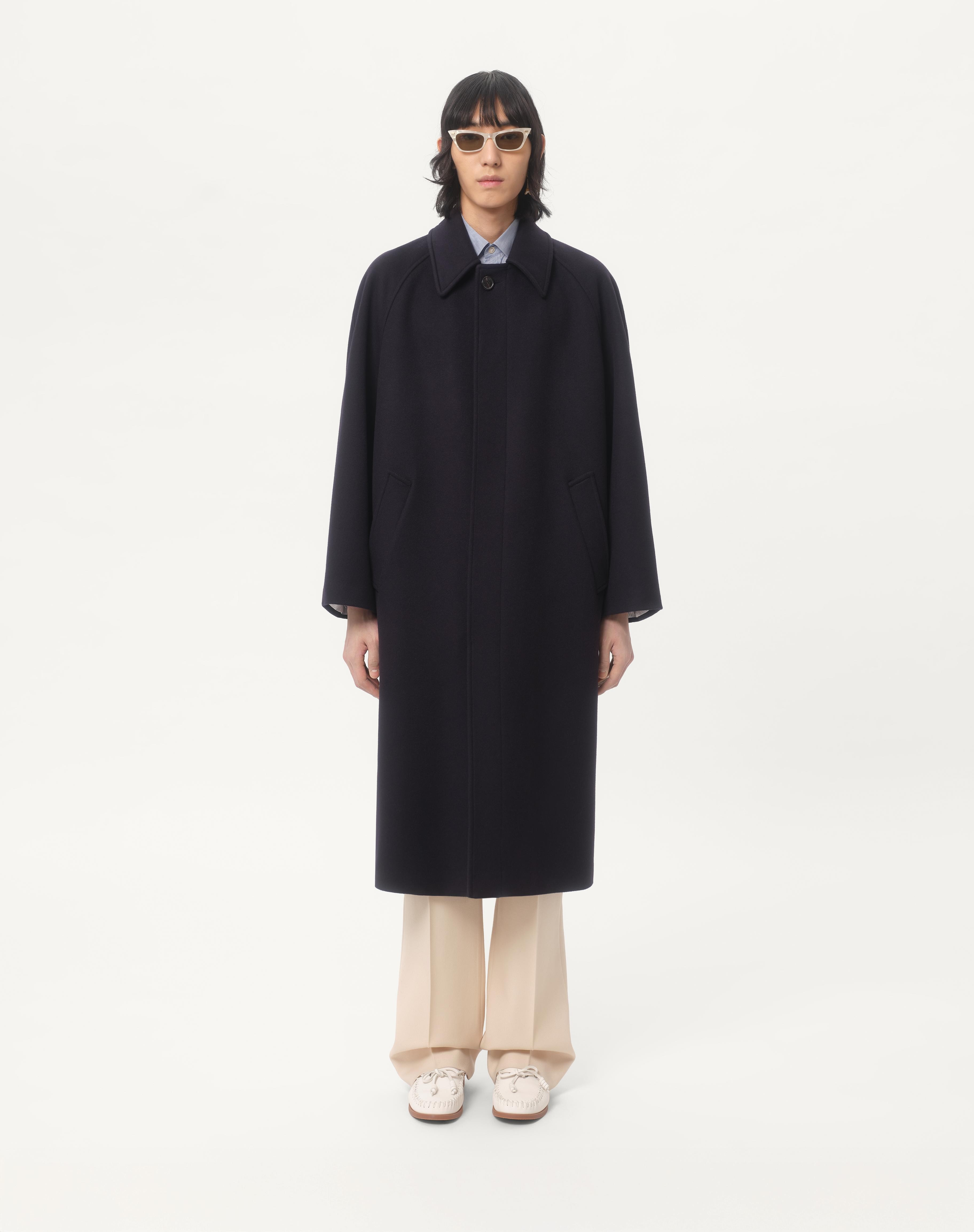 SINGLE-BREASTED WOOL AND CASHMERE COAT - 5