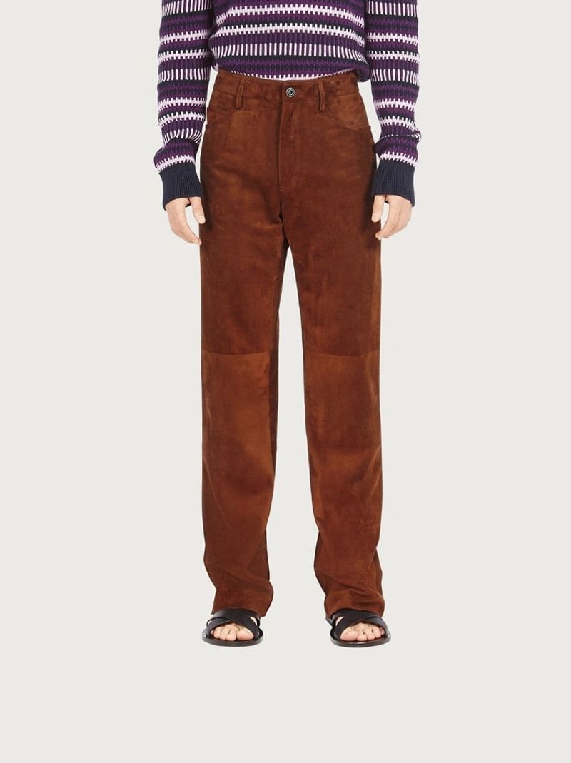 FERRAGAMO SUEDE FIVE POCKET TROUSER outlook