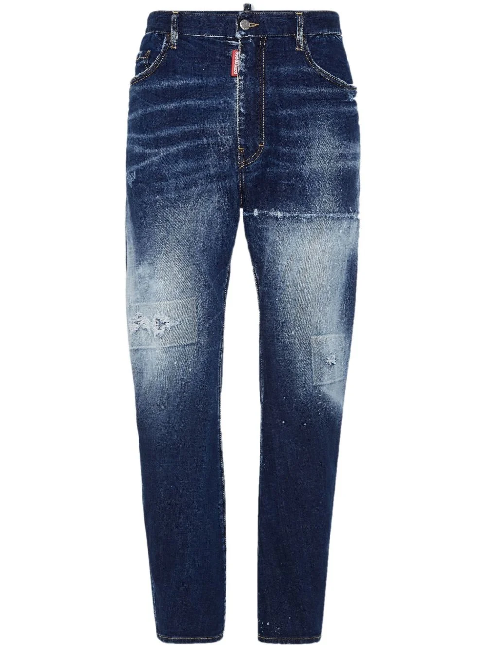 distressed stretch-cotton jeans - 1