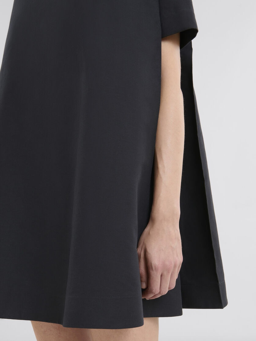SHORT BLACK FLARED DRESS WITH MARNI SYMBOL - 5