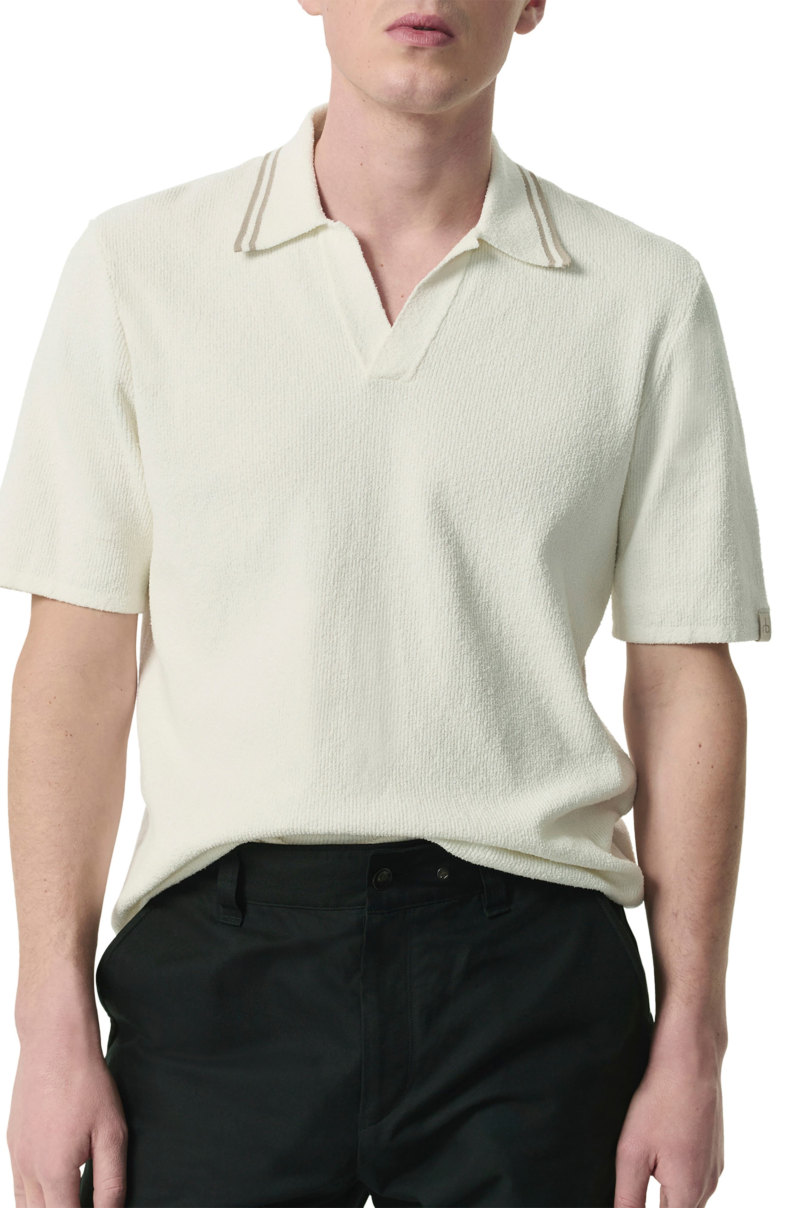 rag & bone Johnny Toweling Rib Polo in Ivory at Nordstrom - 1