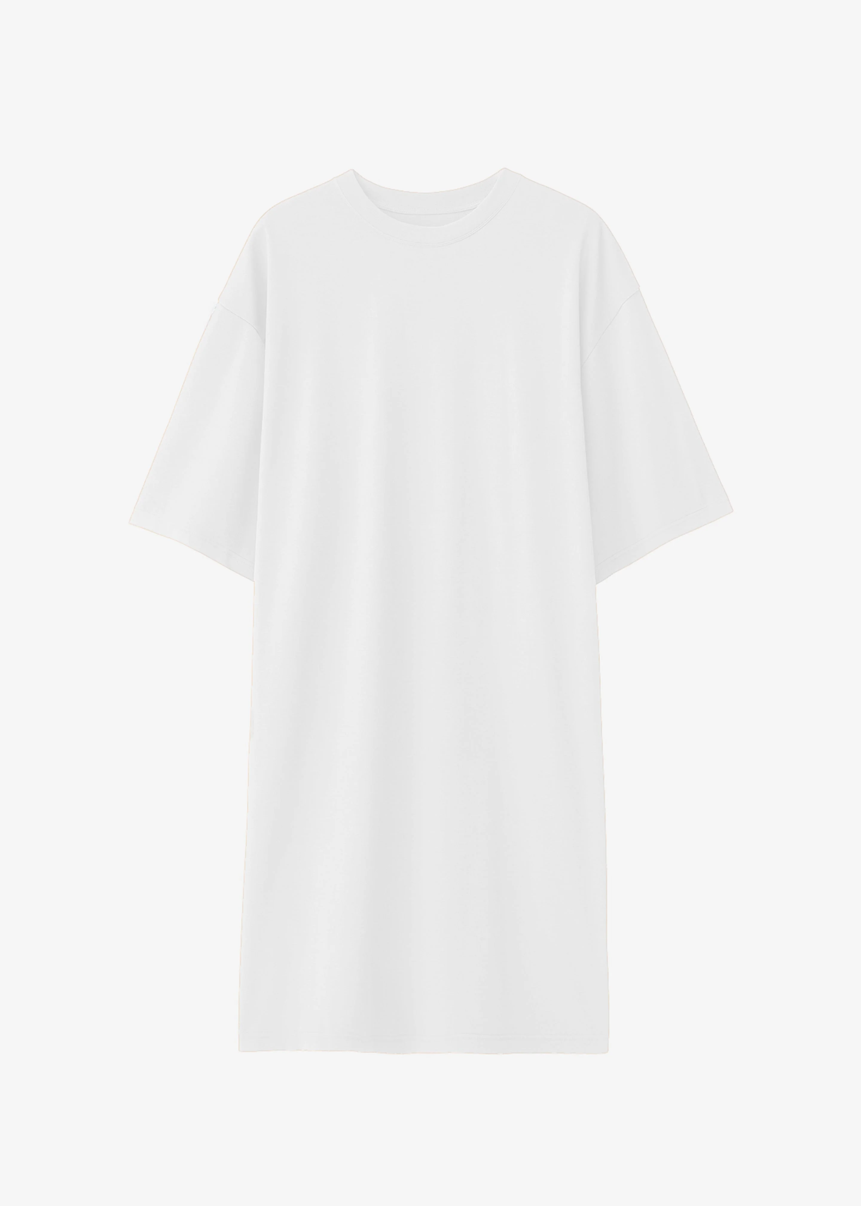 Sian Oversized T-Shirt Dress - White - 1