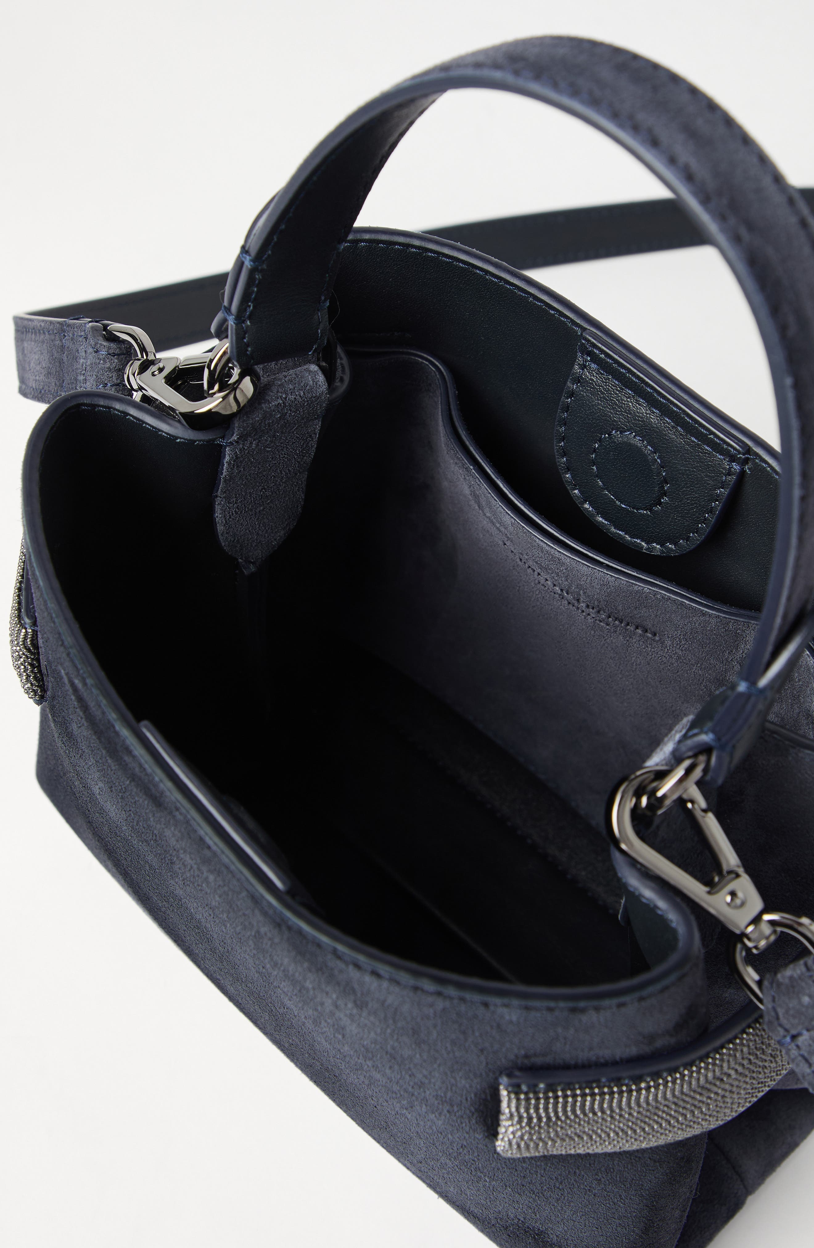 Brunello Cucinelli Small Top-Handle Essence bag in Navy Blue at Nordstrom - 6