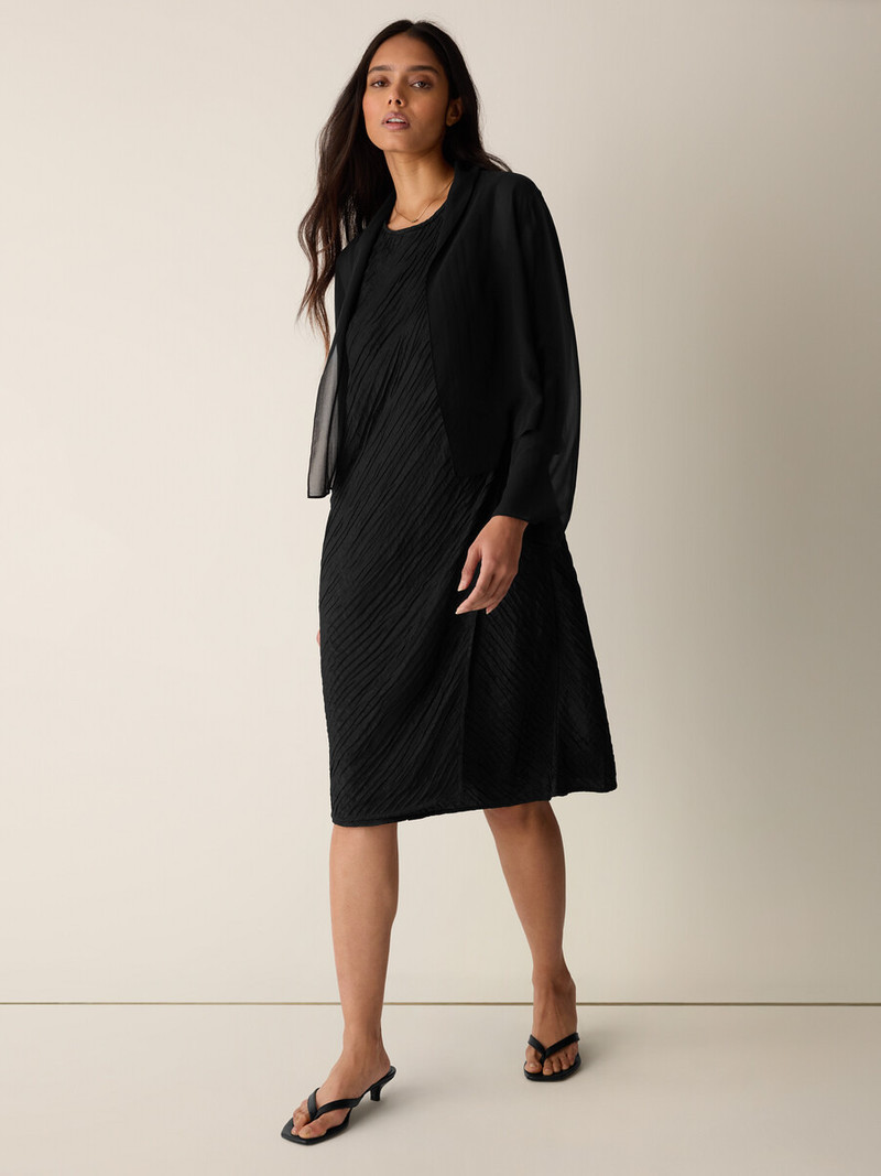 Sheer Silk Georgette High Collar Jacket 3