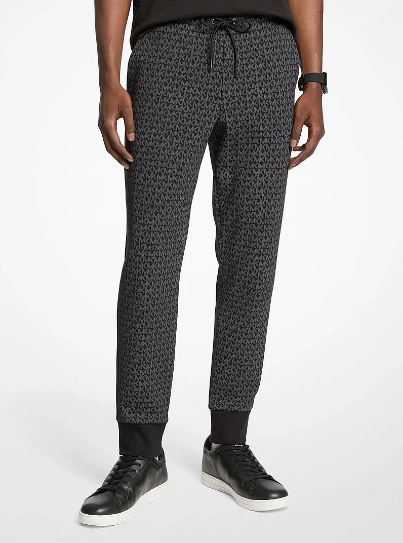 Signature Logo Print Cotton Blend Joggers - 1