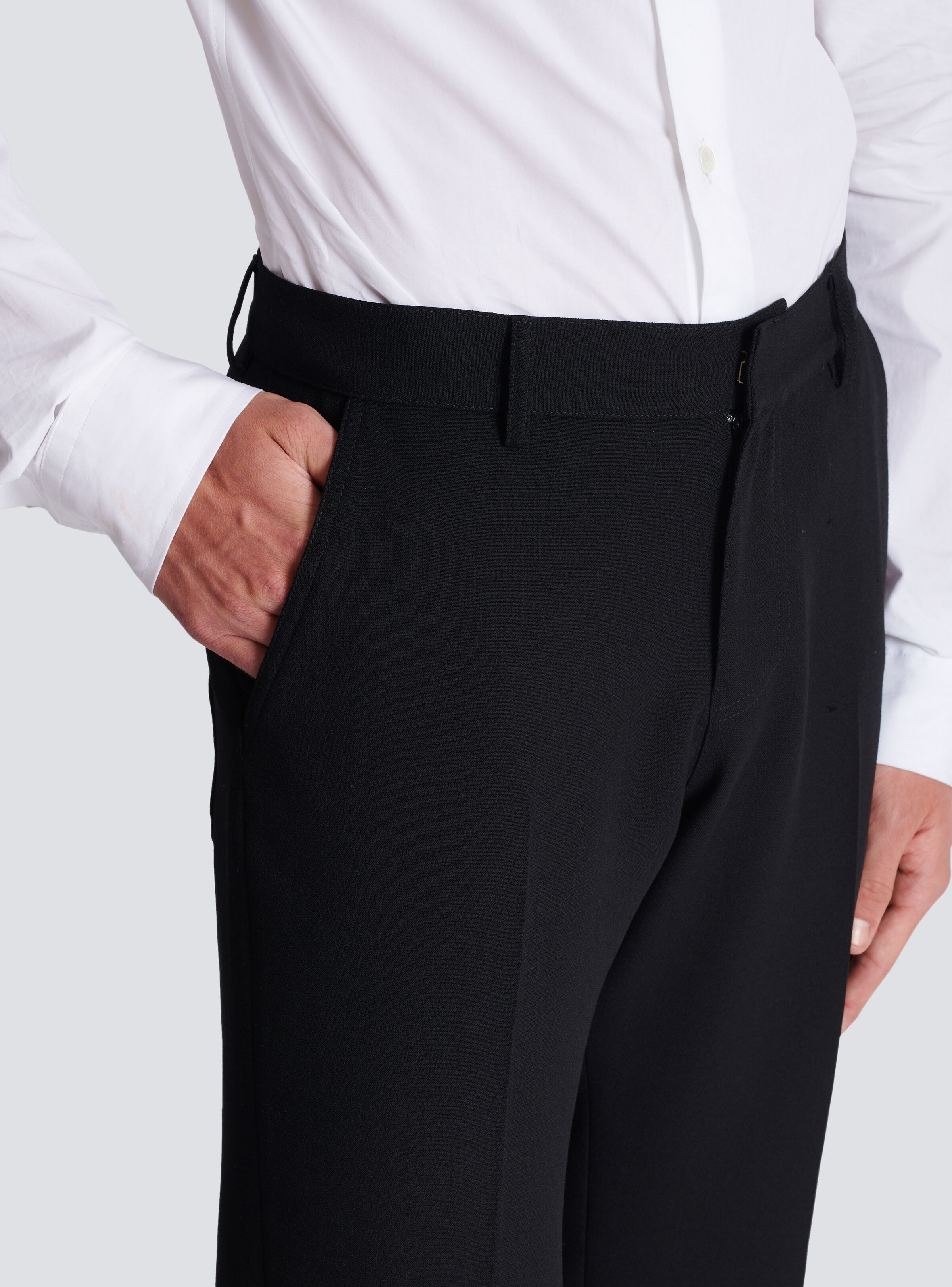 Flared trousers in double crepe - 6