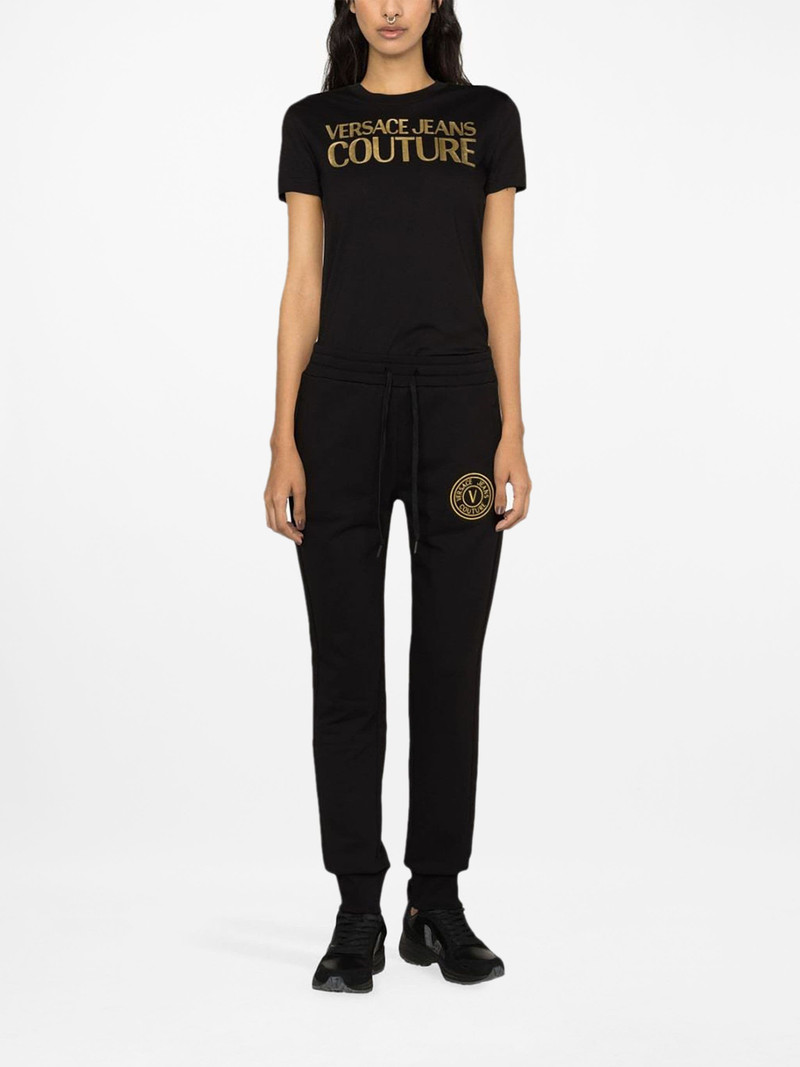 VERSACE JEANS COUTURE V-Emblem print track pants outlook