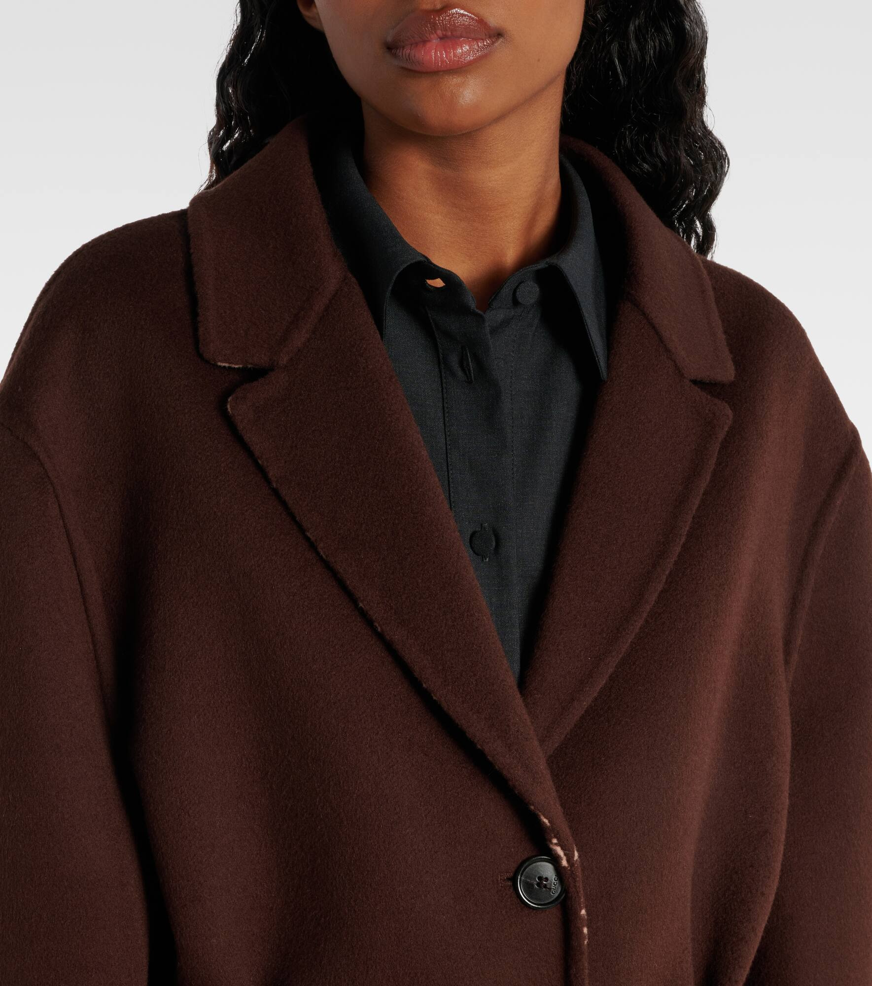Single-breasted wool coat - 4