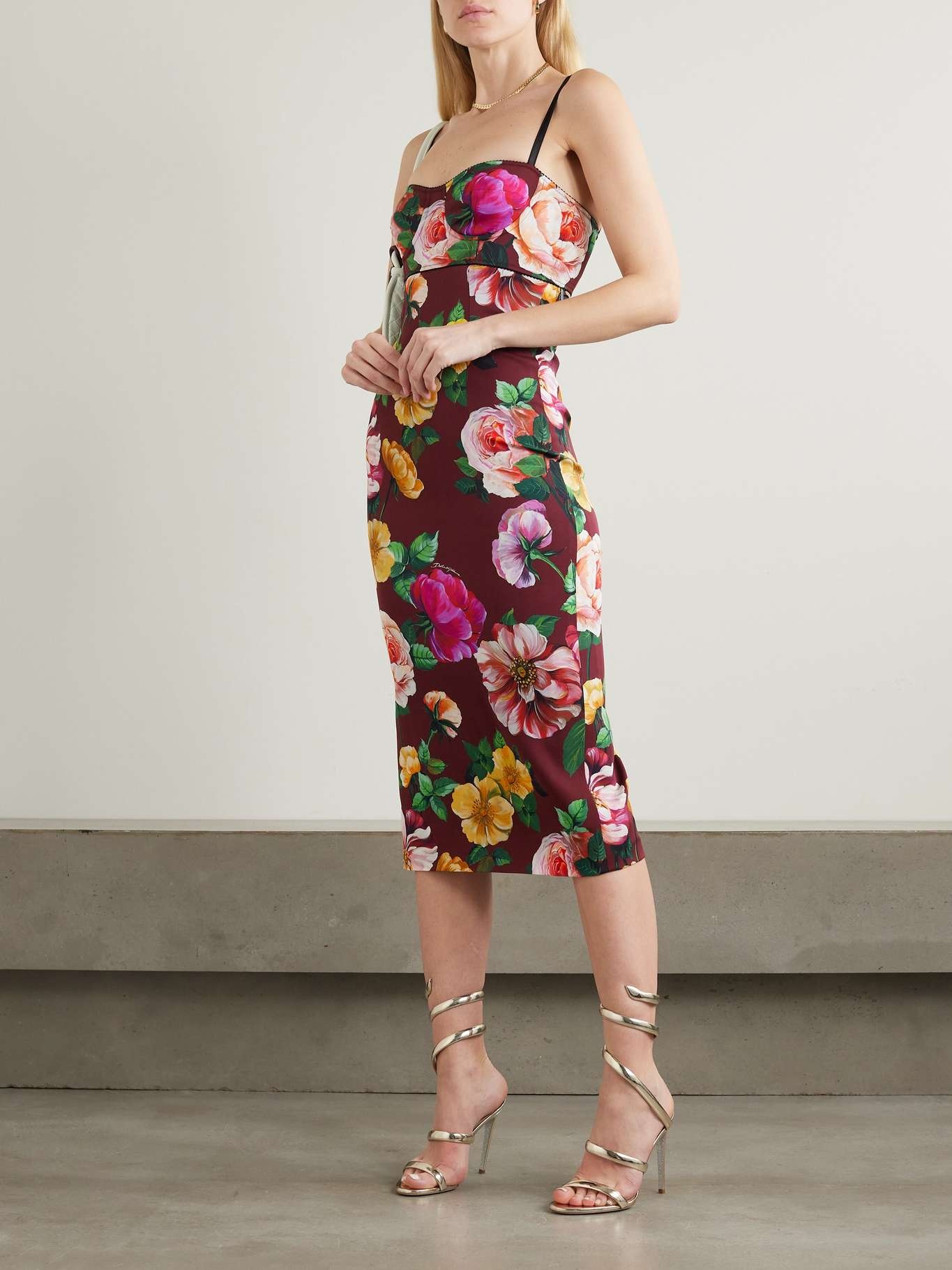 Floral-print stretch silk-blend mini dress - 2