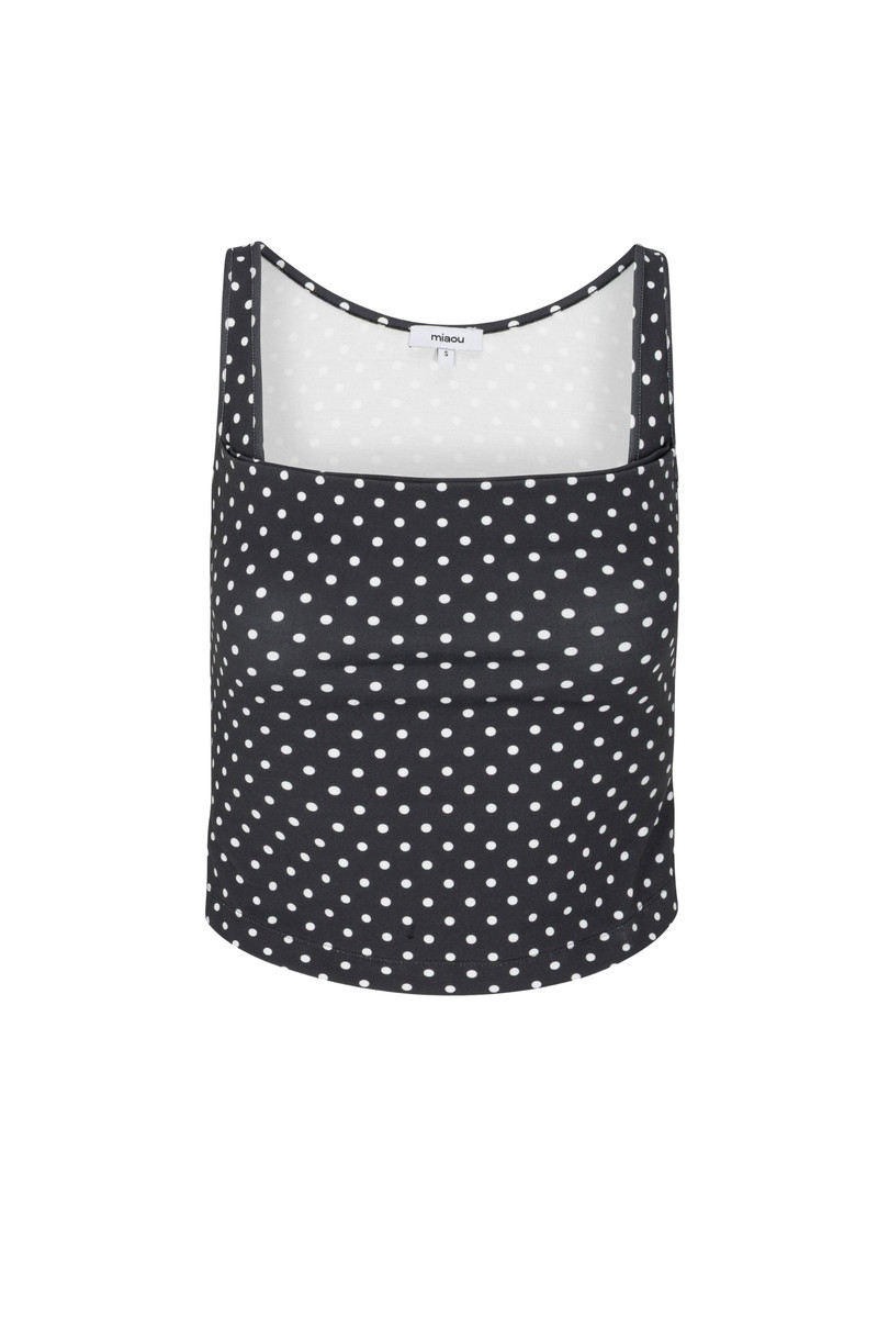 miaou LUNA TOP - BLACK AND WHITE POLKA DOT outlook