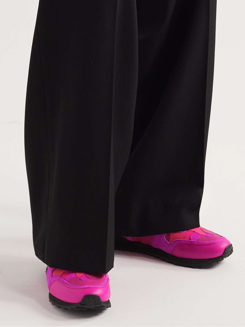 Valentino Valentino Garavani Rockrunner Suede, Leather and Mesh Sneakers outlook