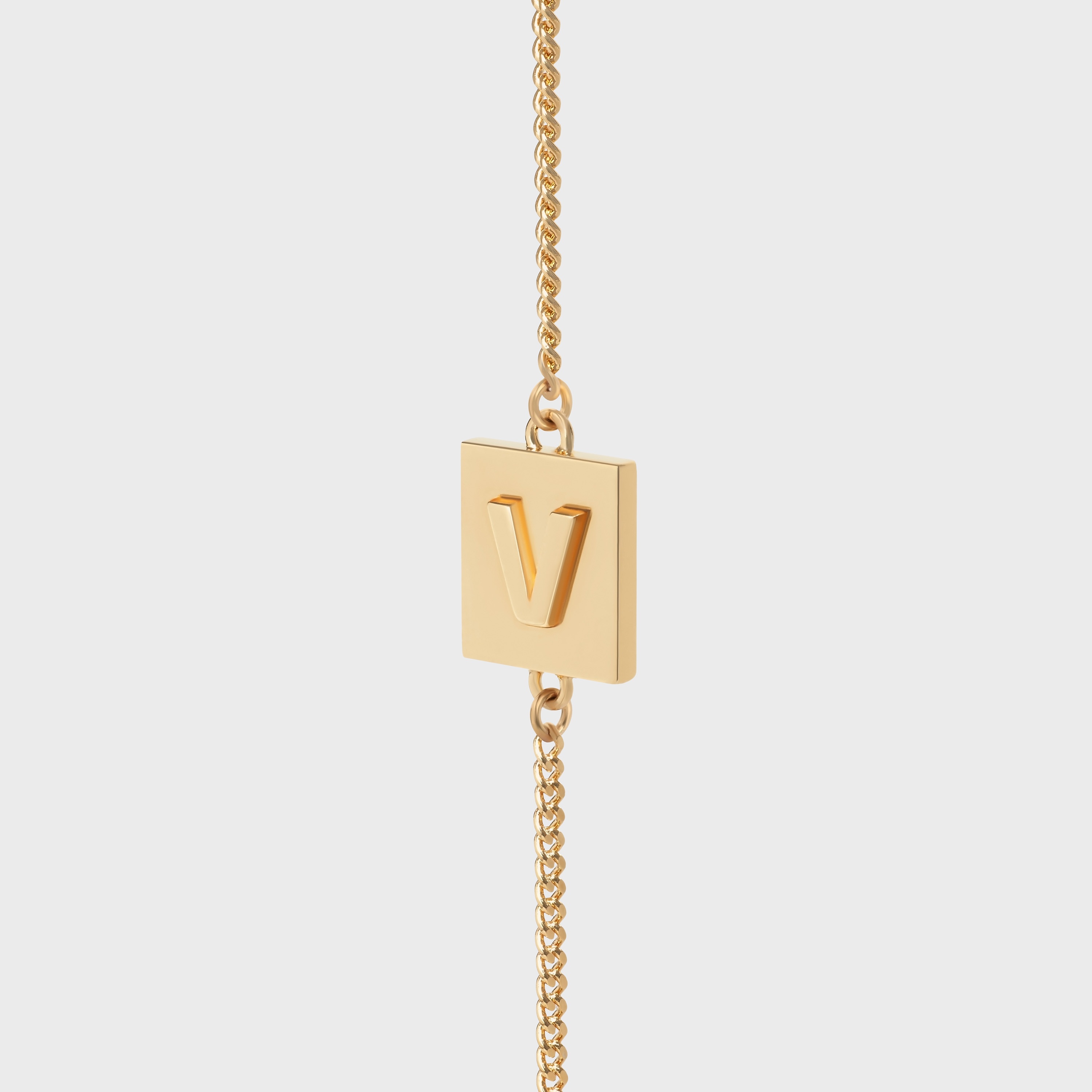 Alphabet V Bracelet in Brass with Gold Finish - 1