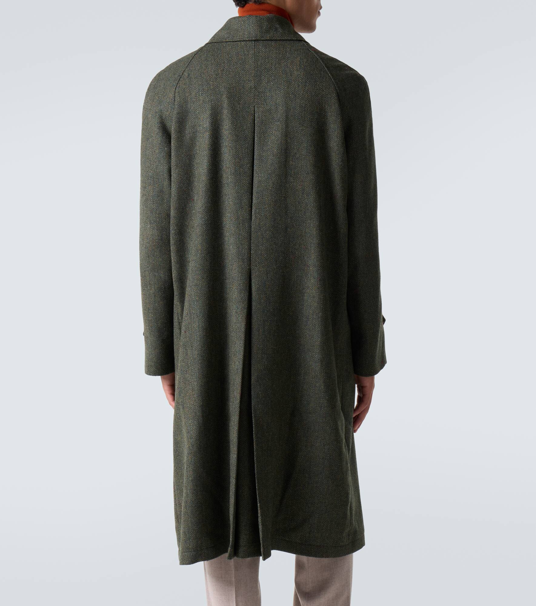Herringbone virgin wool coat - 4