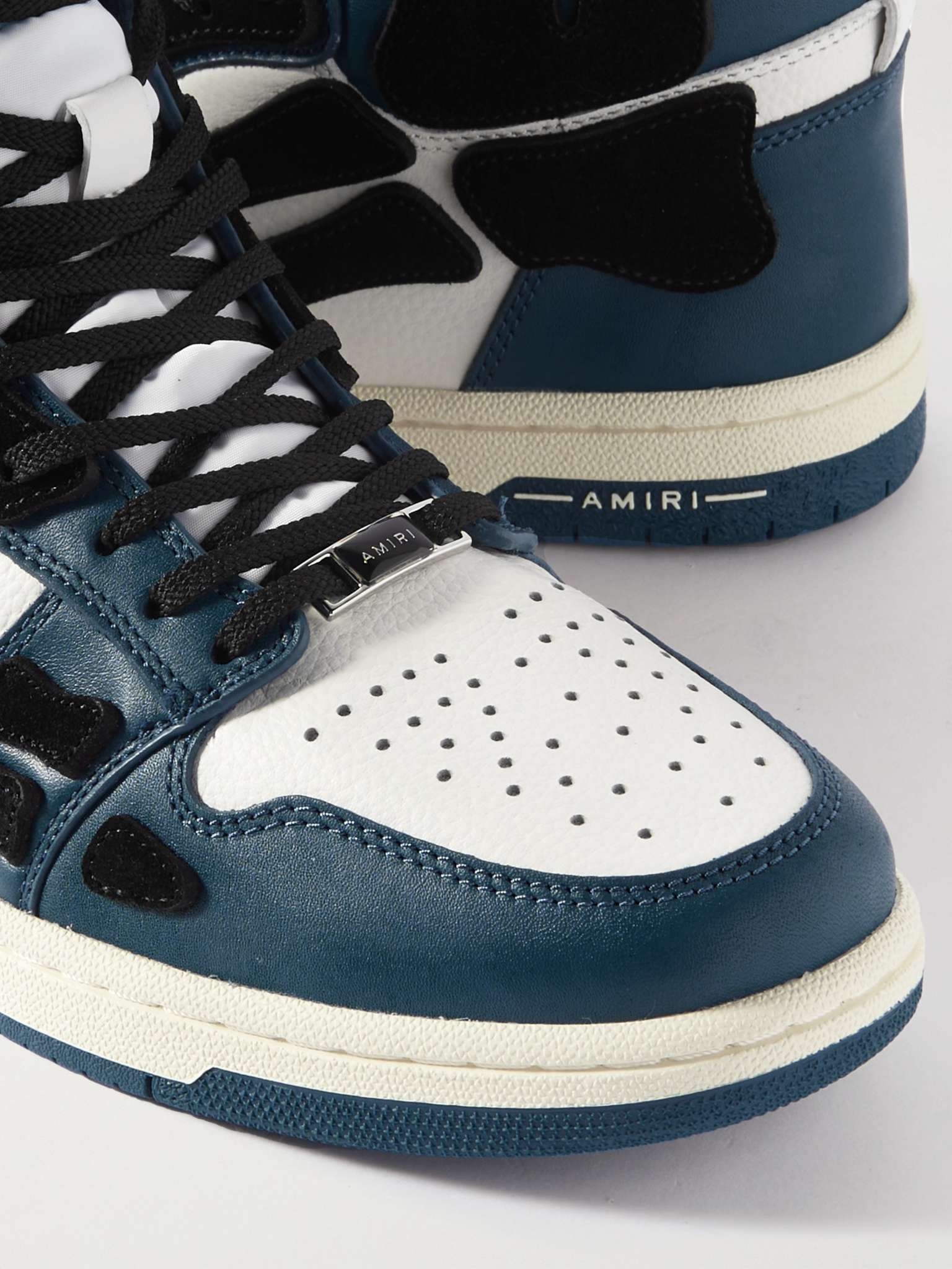 Skel-Top Colour-Block Leather and Nubuck High-Top Sneakers - 6