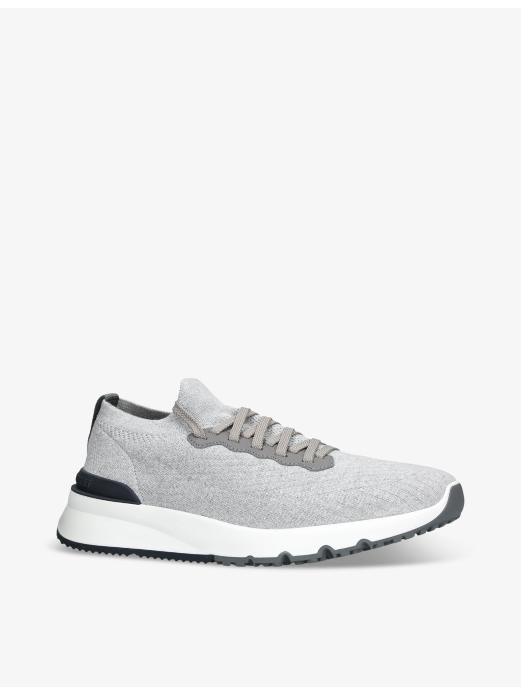 Brand-embossed knitted fabric low-top trainers - 3