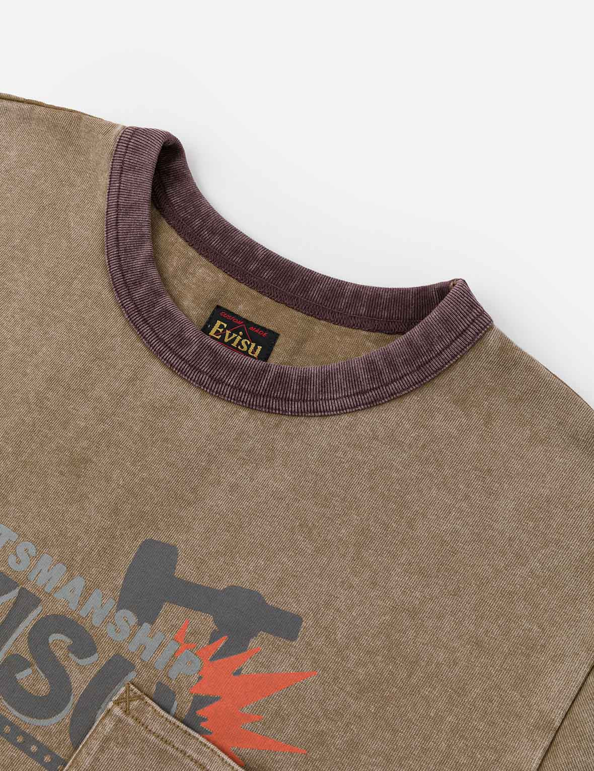 EVISU Workwear Print Relax Fit Ringer T-shirt - 8