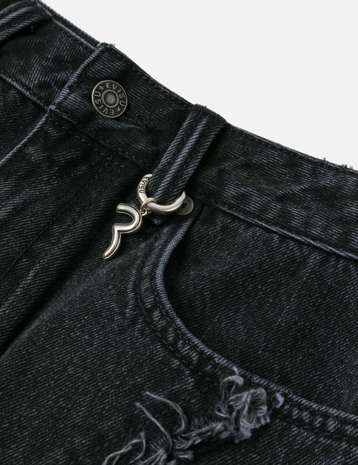 Seagull Embroidery Distressed Fashion Fit Denim Skirt - 9