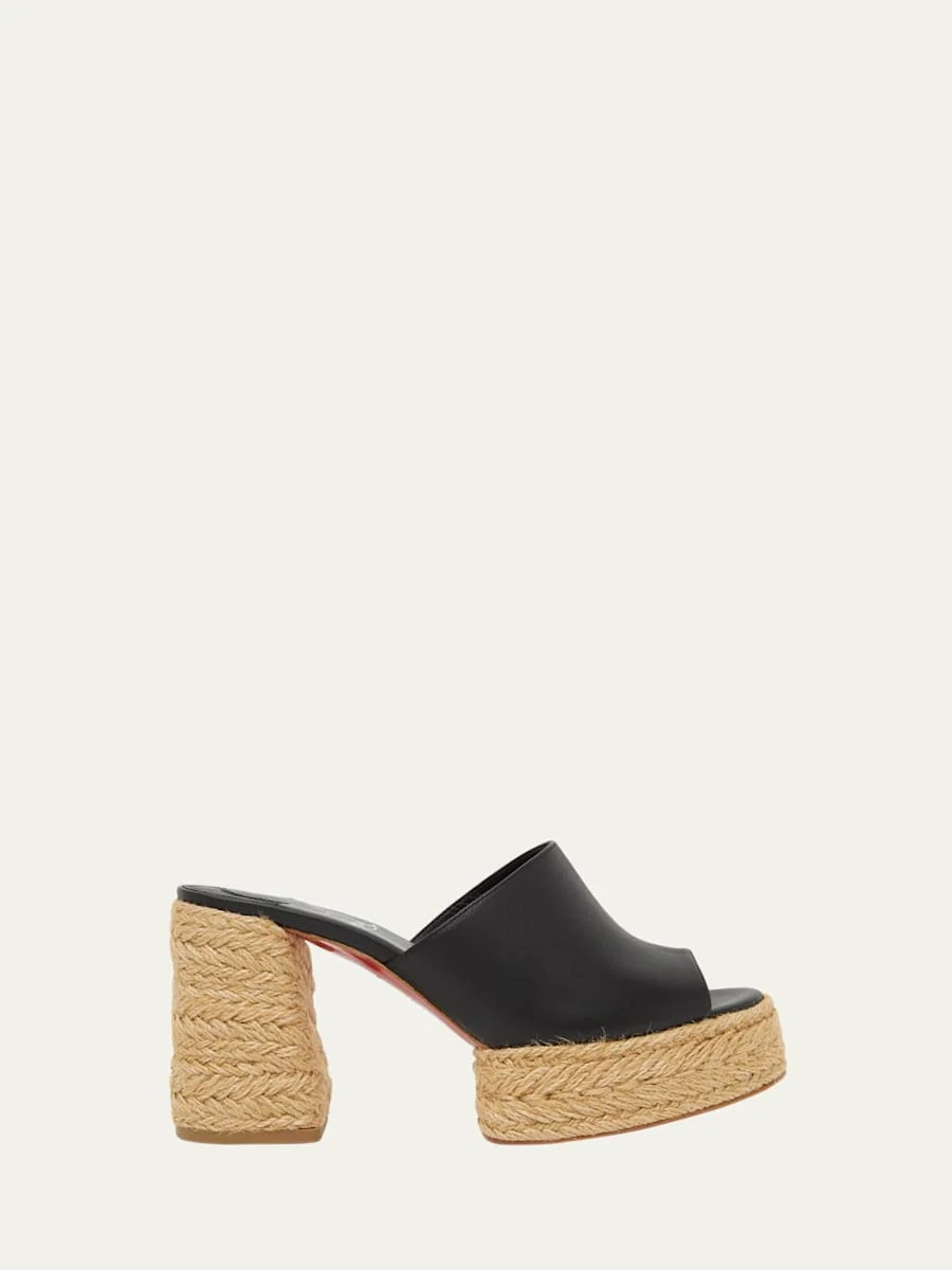 Calakala Leather Red Sole Espadrille Mules - 1