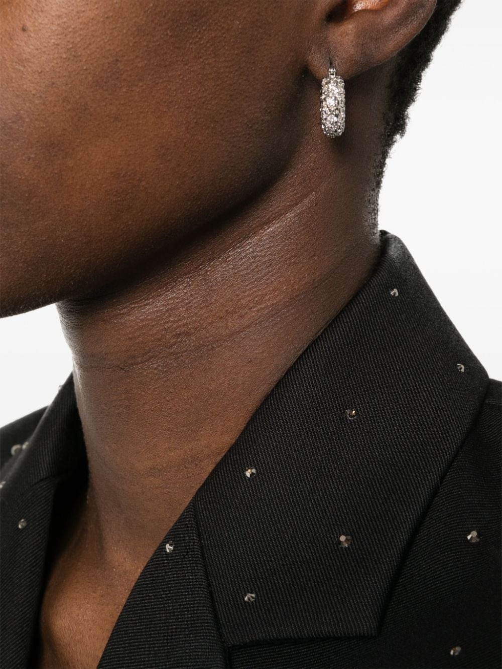 crystal-embellished hoop earrings - 2