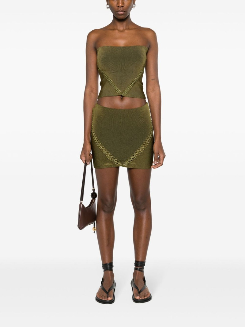 ISA BOULDER braid-detail ribbed miniskirt outlook