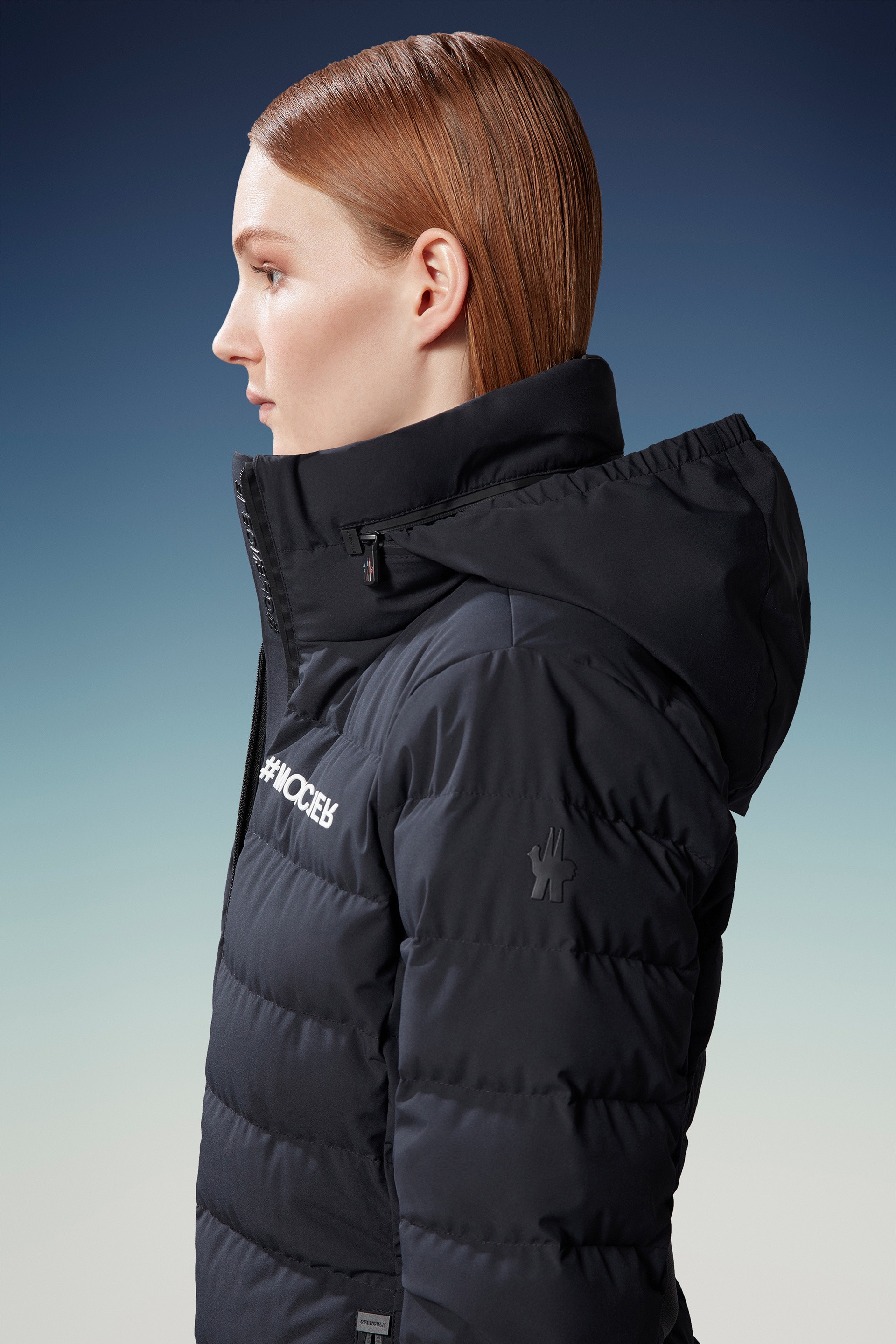 Bettex hooded belted quilted shell down jacket