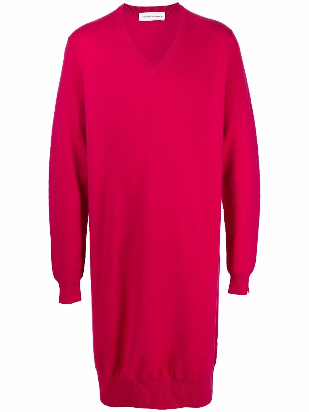 V-neck cashmere jumper dress - 1